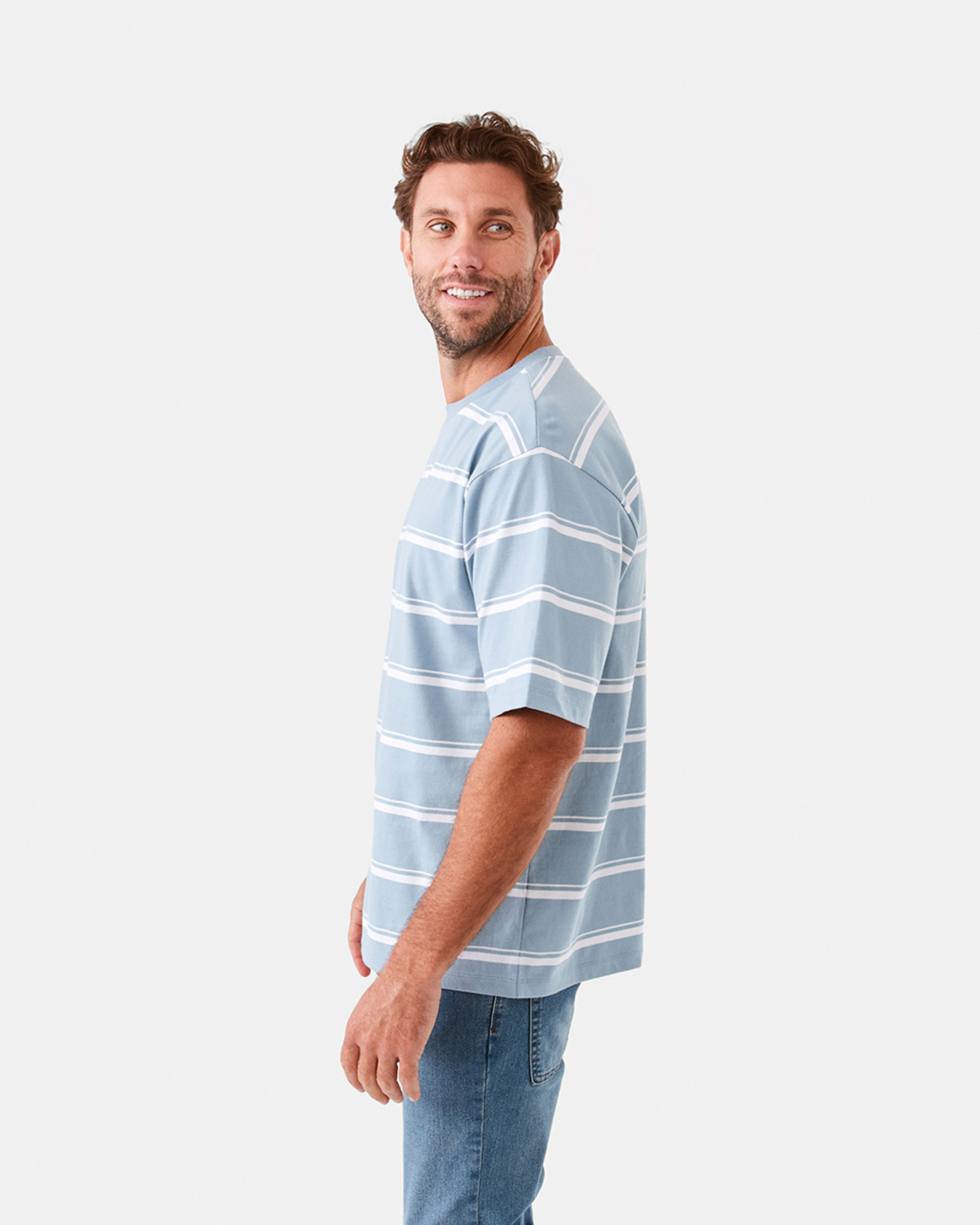 2 Oversized Striped T-Shirt Blu Strp, 2 of 6