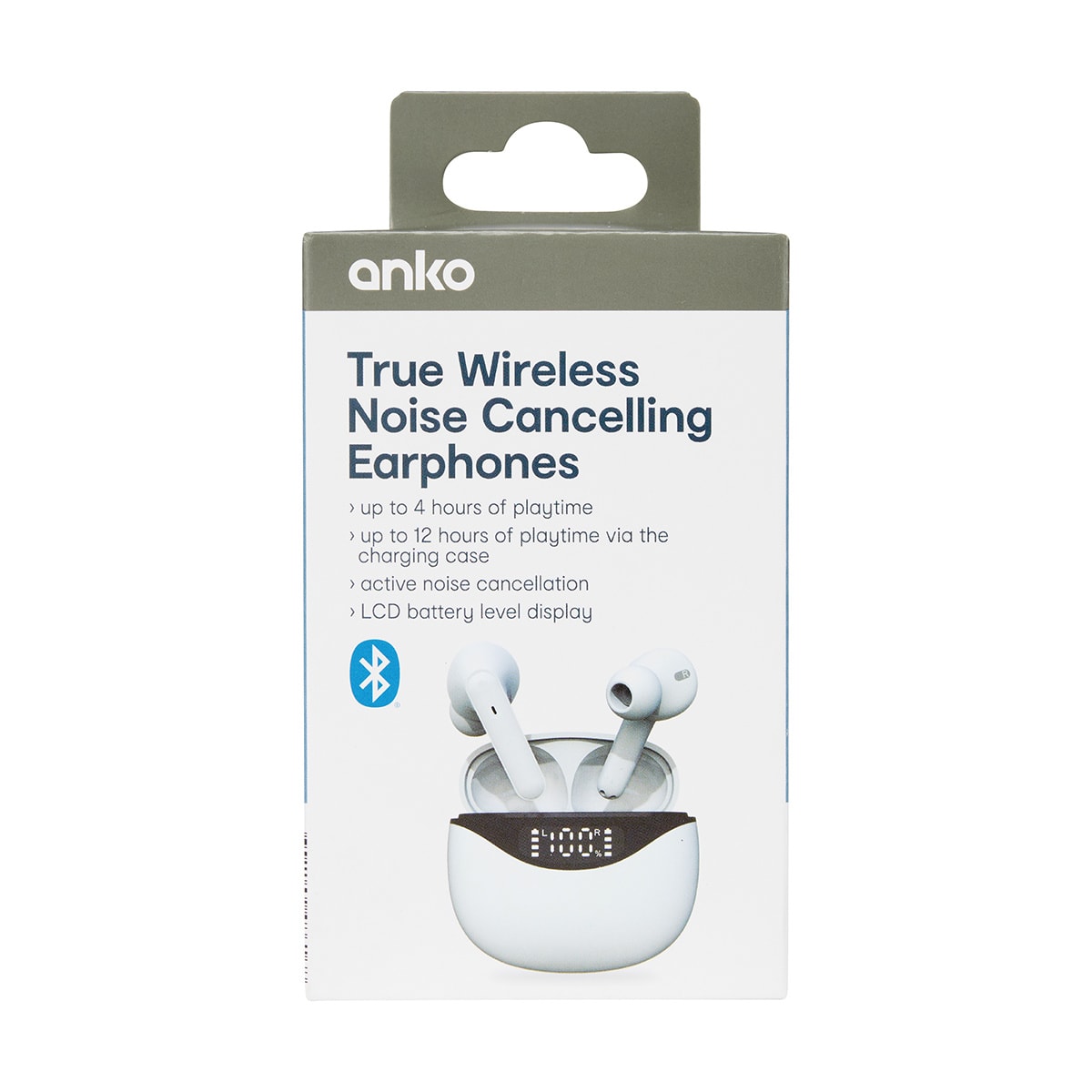 True Wireless Earphones with Noise Cancelling White Kmart