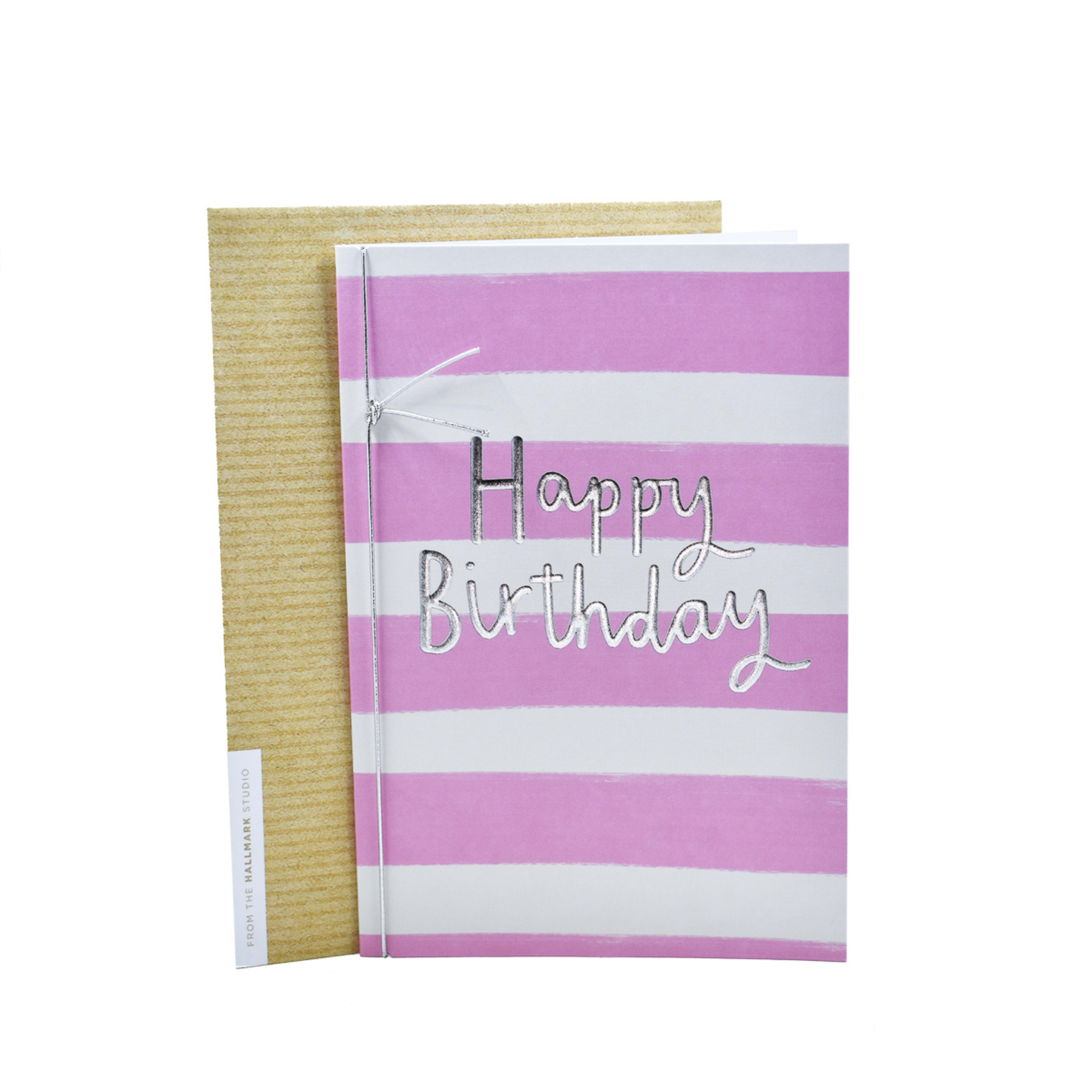 1 Hallmark Birthday Card - Pink Stripes