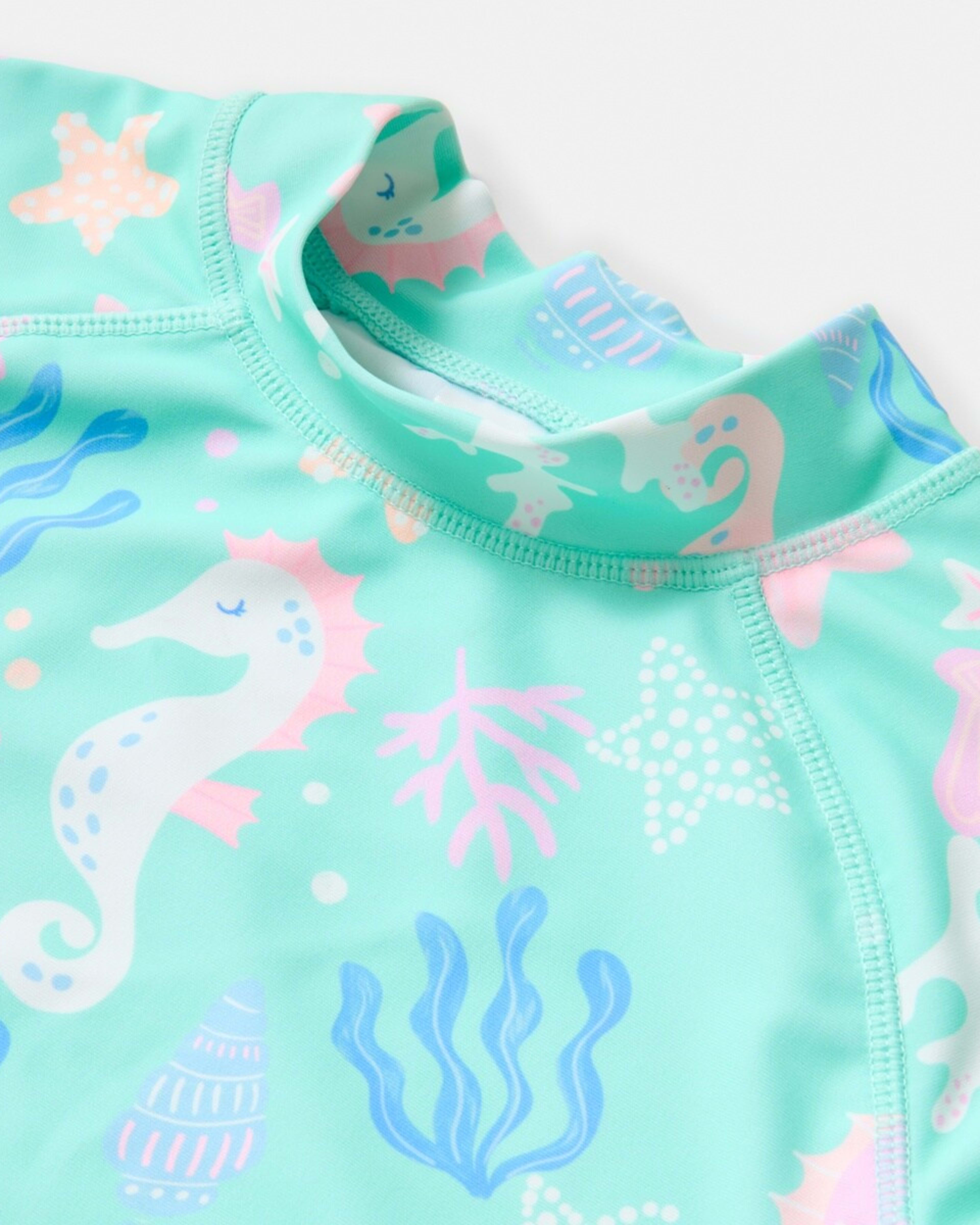 9 2 Piece Long Sleeve Rash Swim Set OCEAN TREASURES ARUBA BLUE, 9 of 10