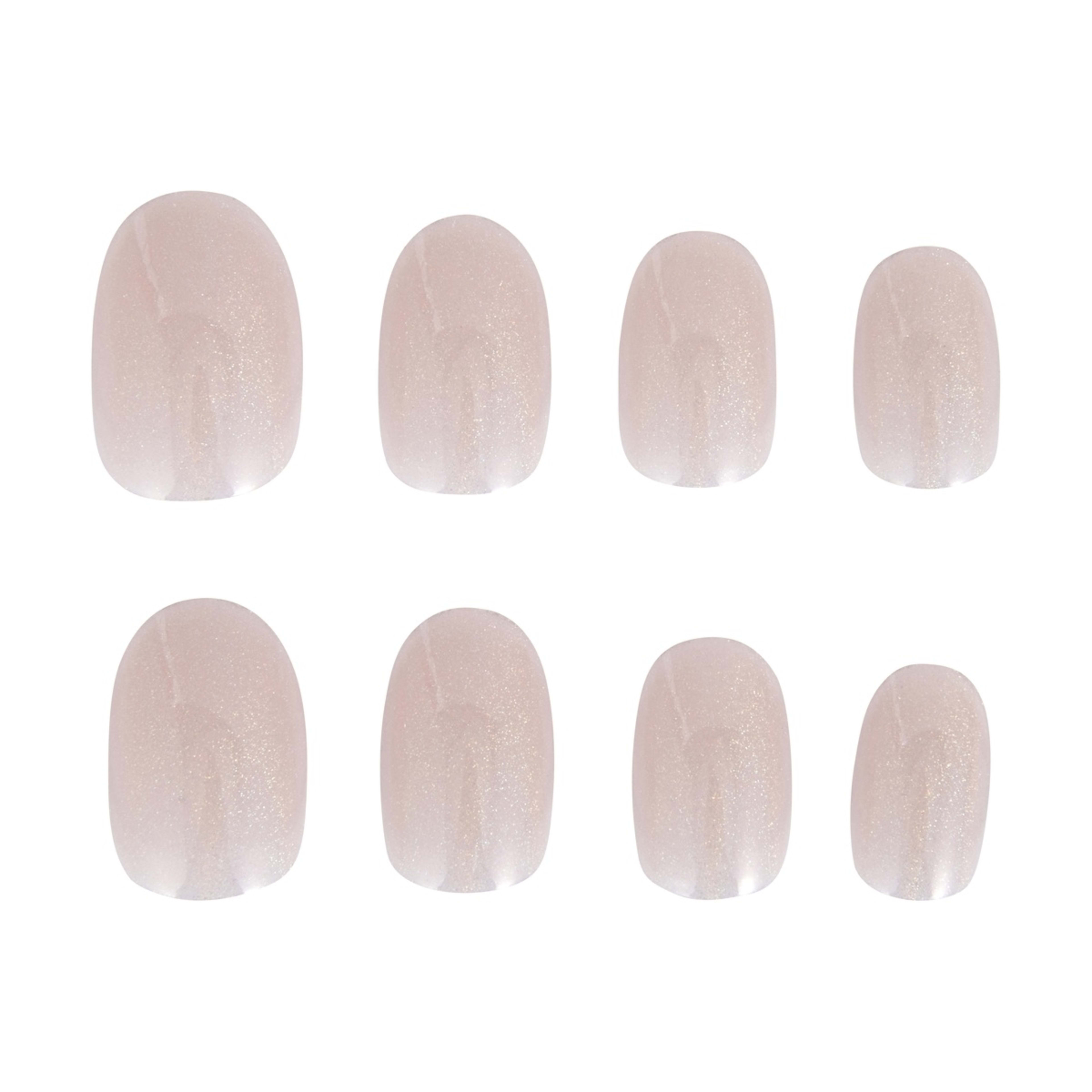 5 OXX Cosmetics 24 Pack Artificial Nails with Adhesive - Oval Shape, Pearl Glaze, 5 of 5