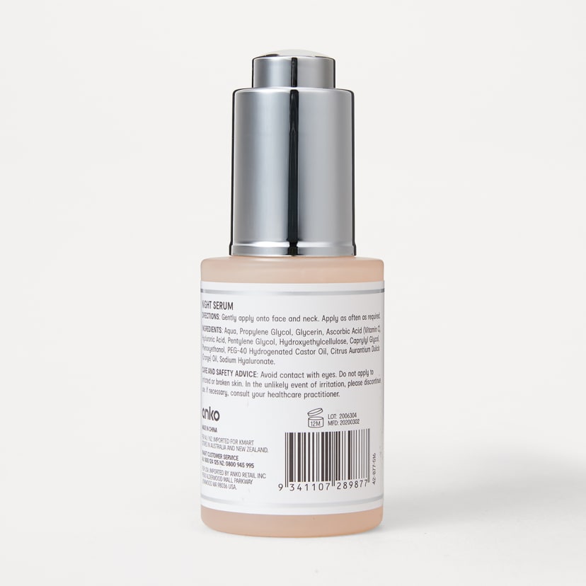 Vitamin C & Hyaluronic Acid Night Serum 30ml Kmart