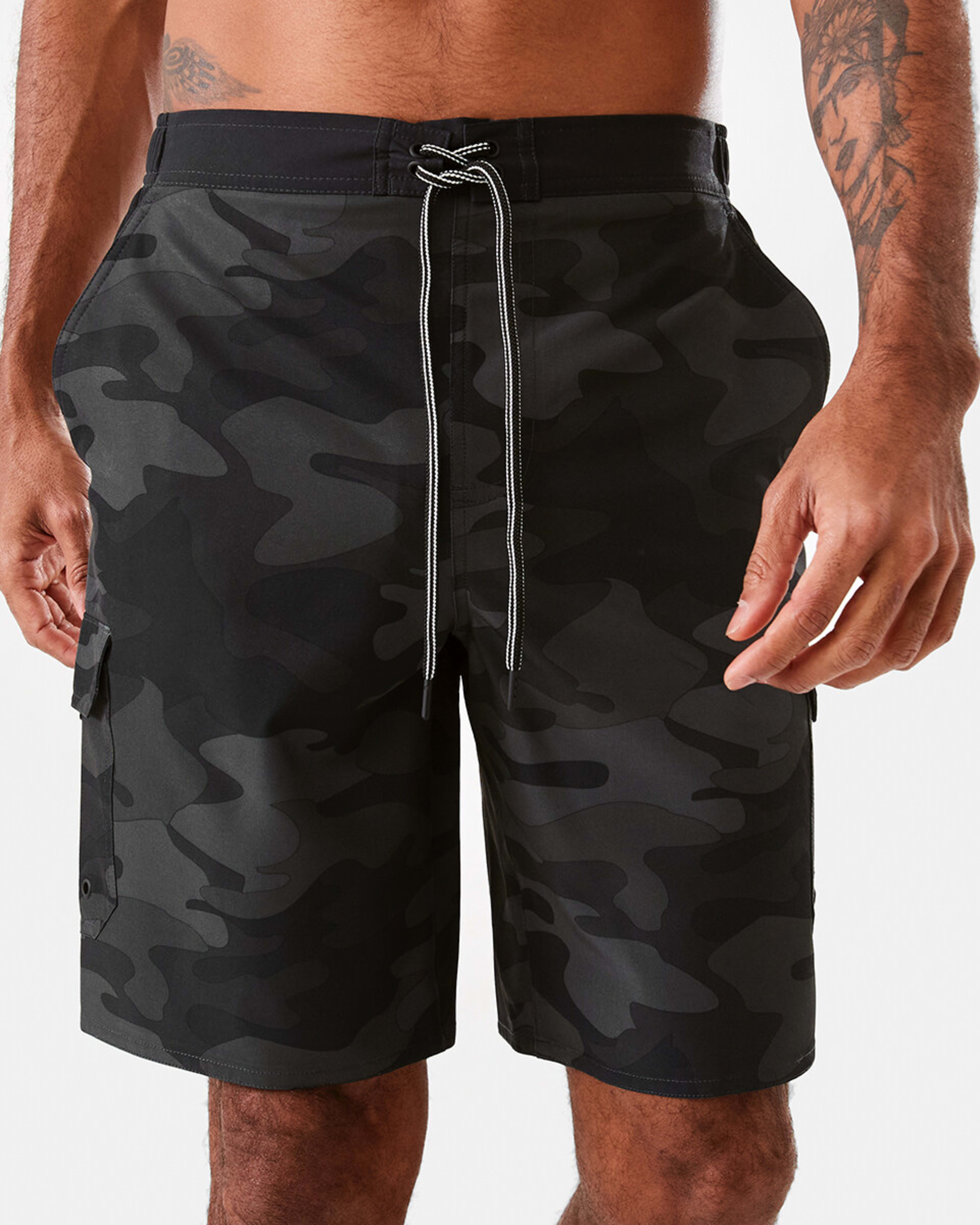 1 Stretch Cargo Boardshorts Gry Camo