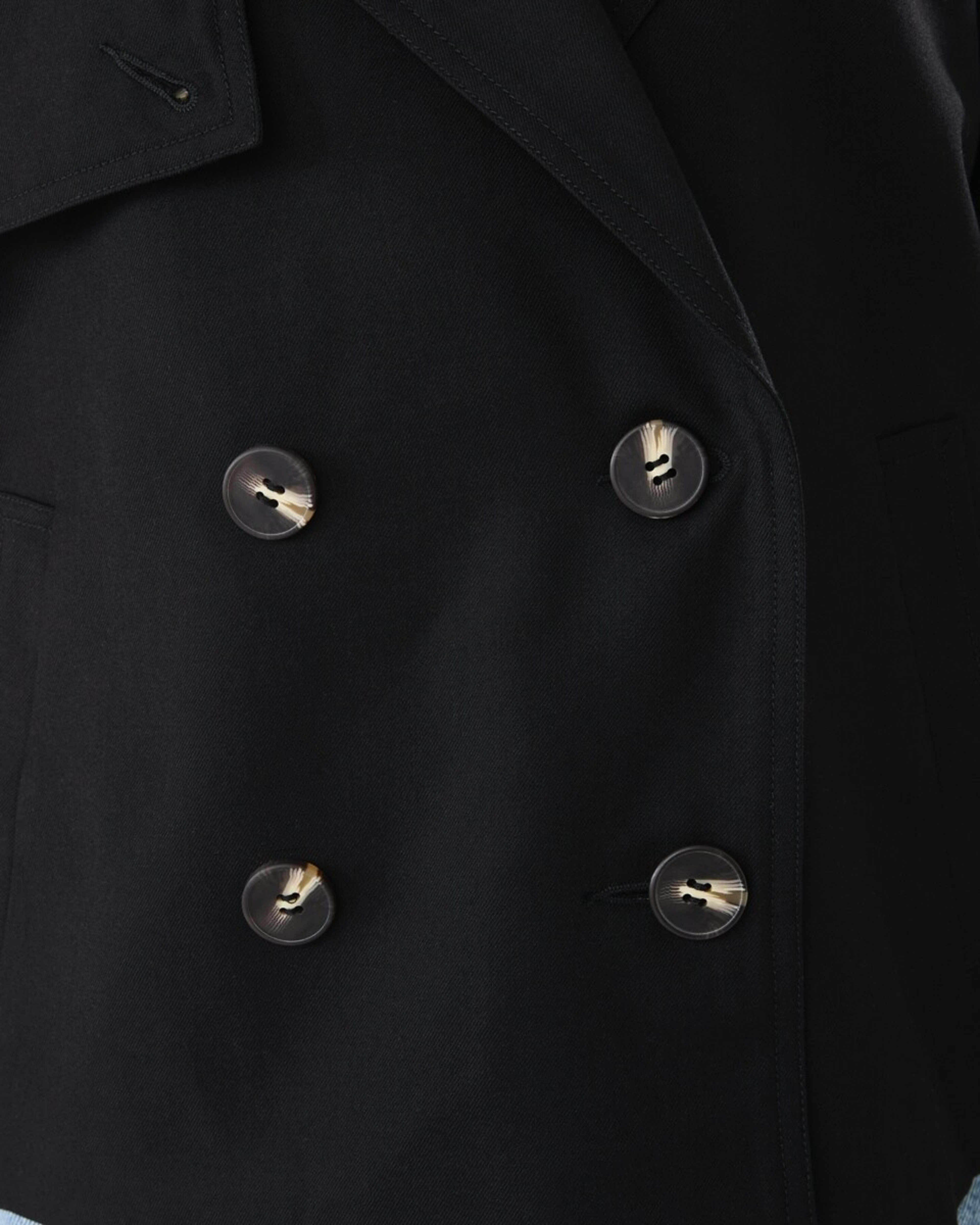 8 Crop Trench Coat Black, 8 of 8