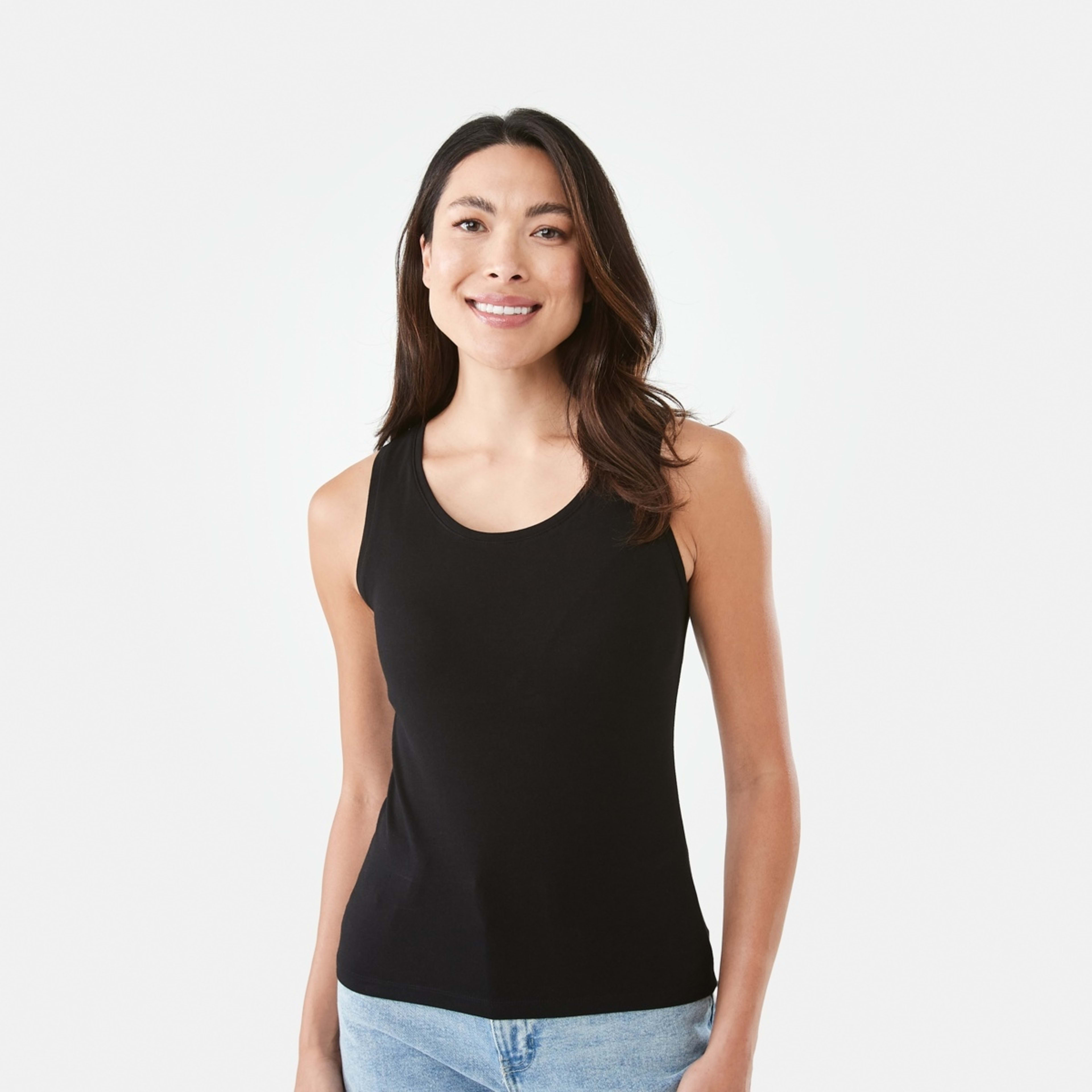 1 Sleeveless Stretch Tank Black, 1 of 6