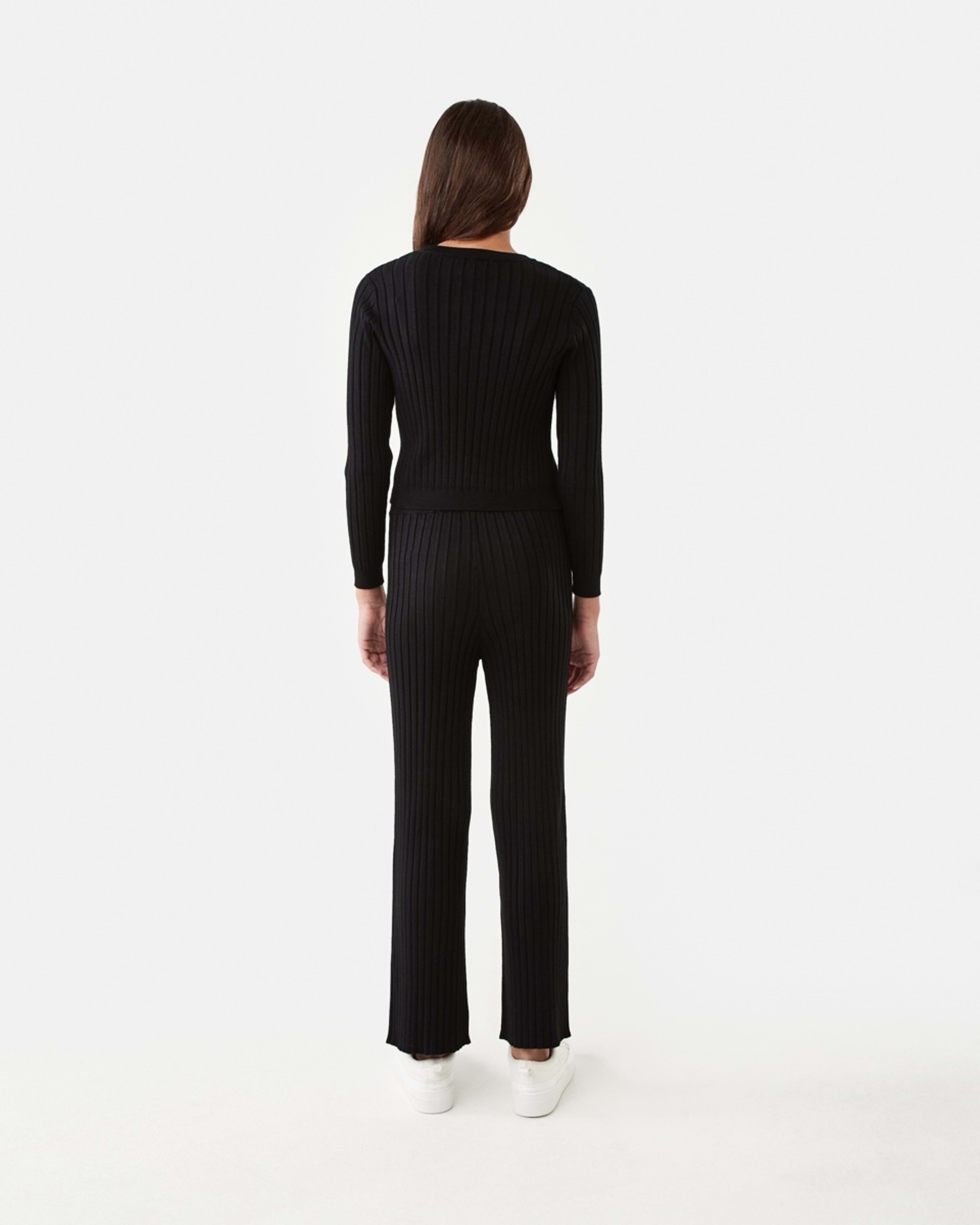 6 Long Sleeve Rib Knit Top Black, 6 of 8