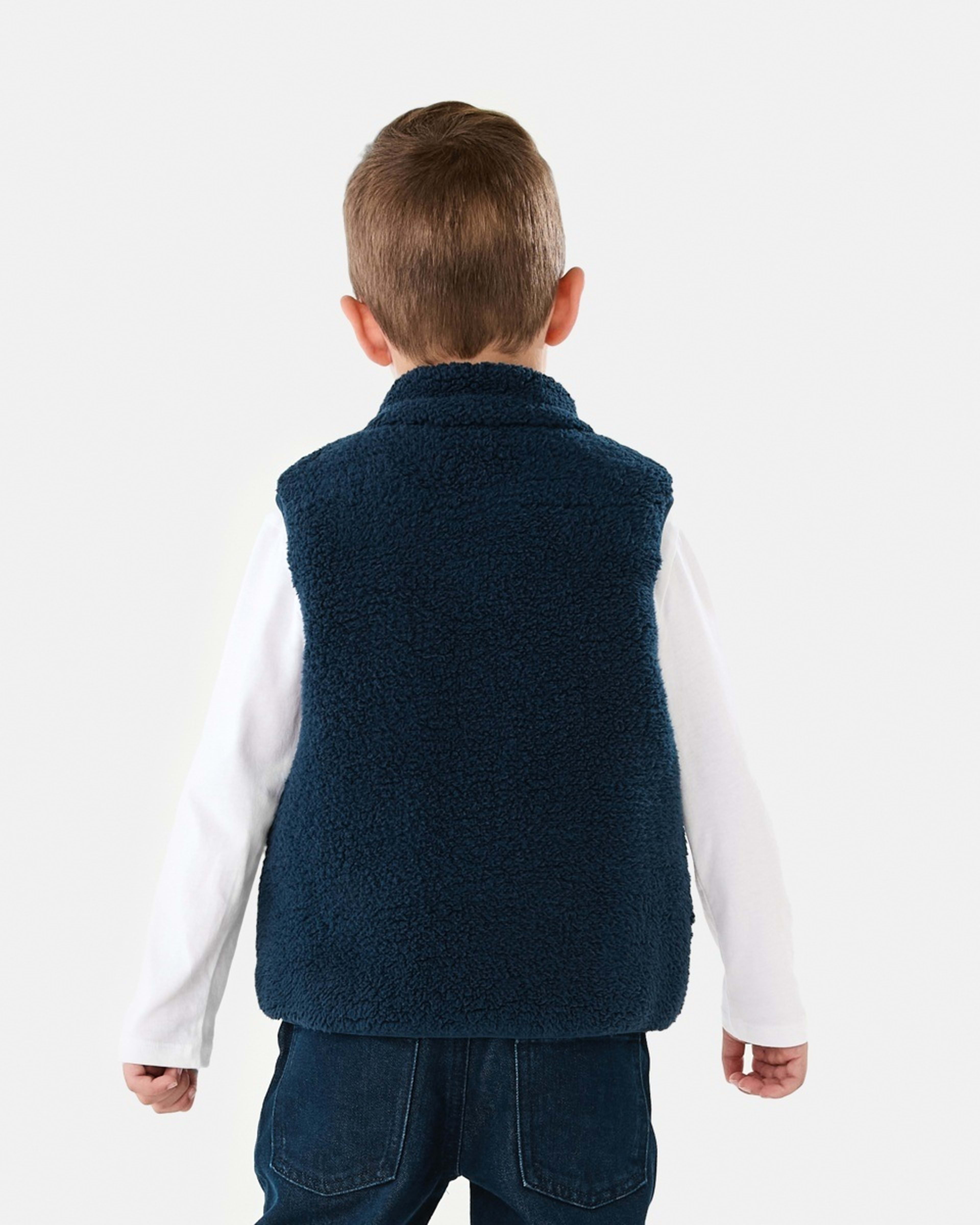 2 Sherpa Vest Dress Navy, 2 of 10