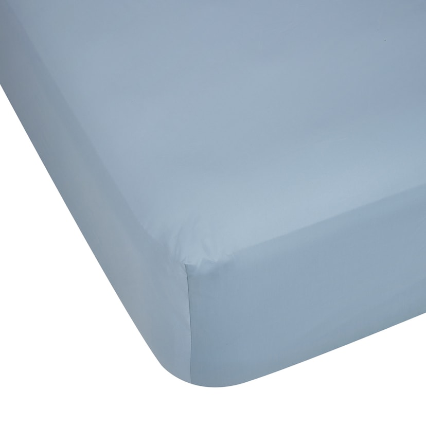 500 Thread Count Australian Grown Cotton Fitted Sheet - King Bed, Blue ...