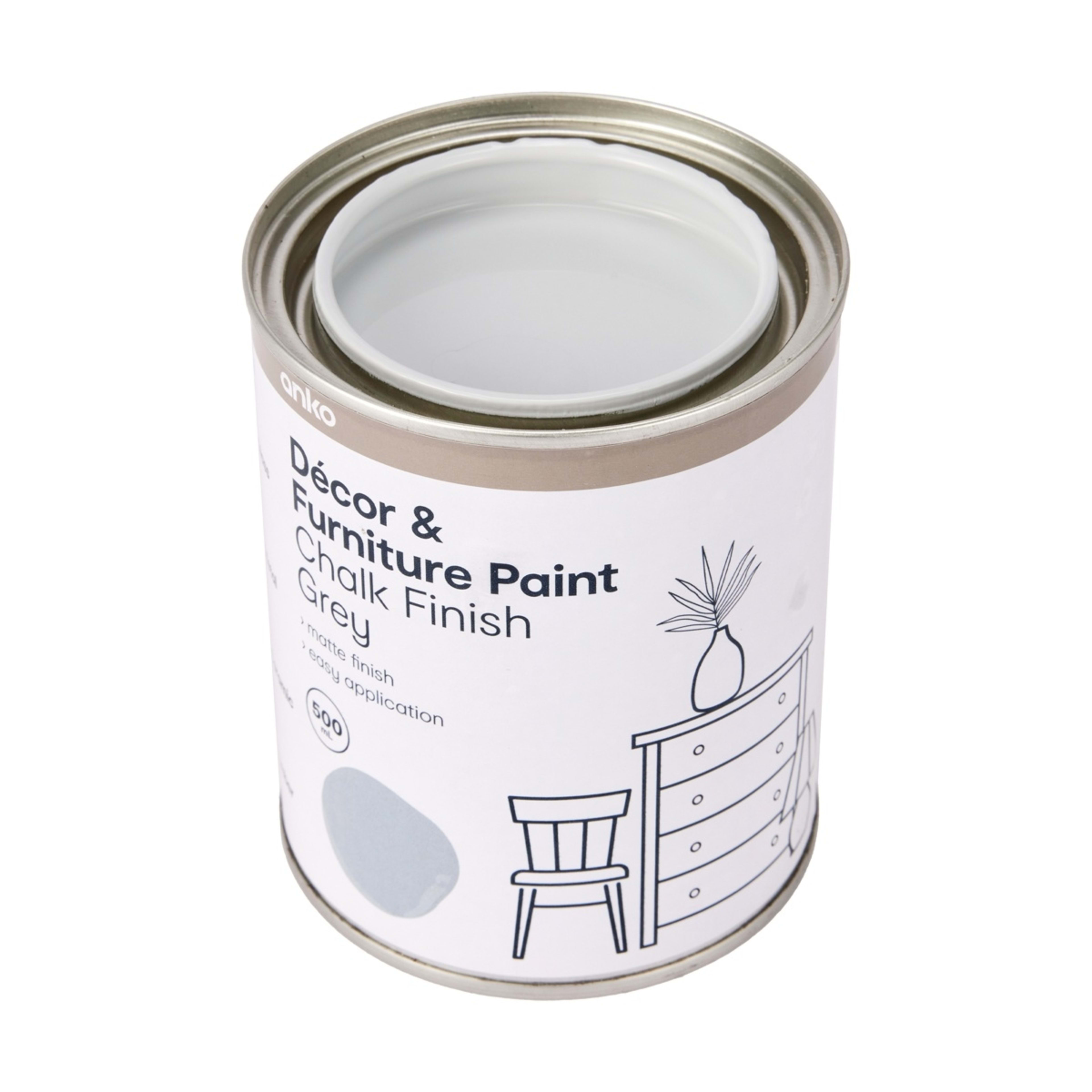 4 Decor and Furniture Paint - Chalk Finish Grey, 4 of 6