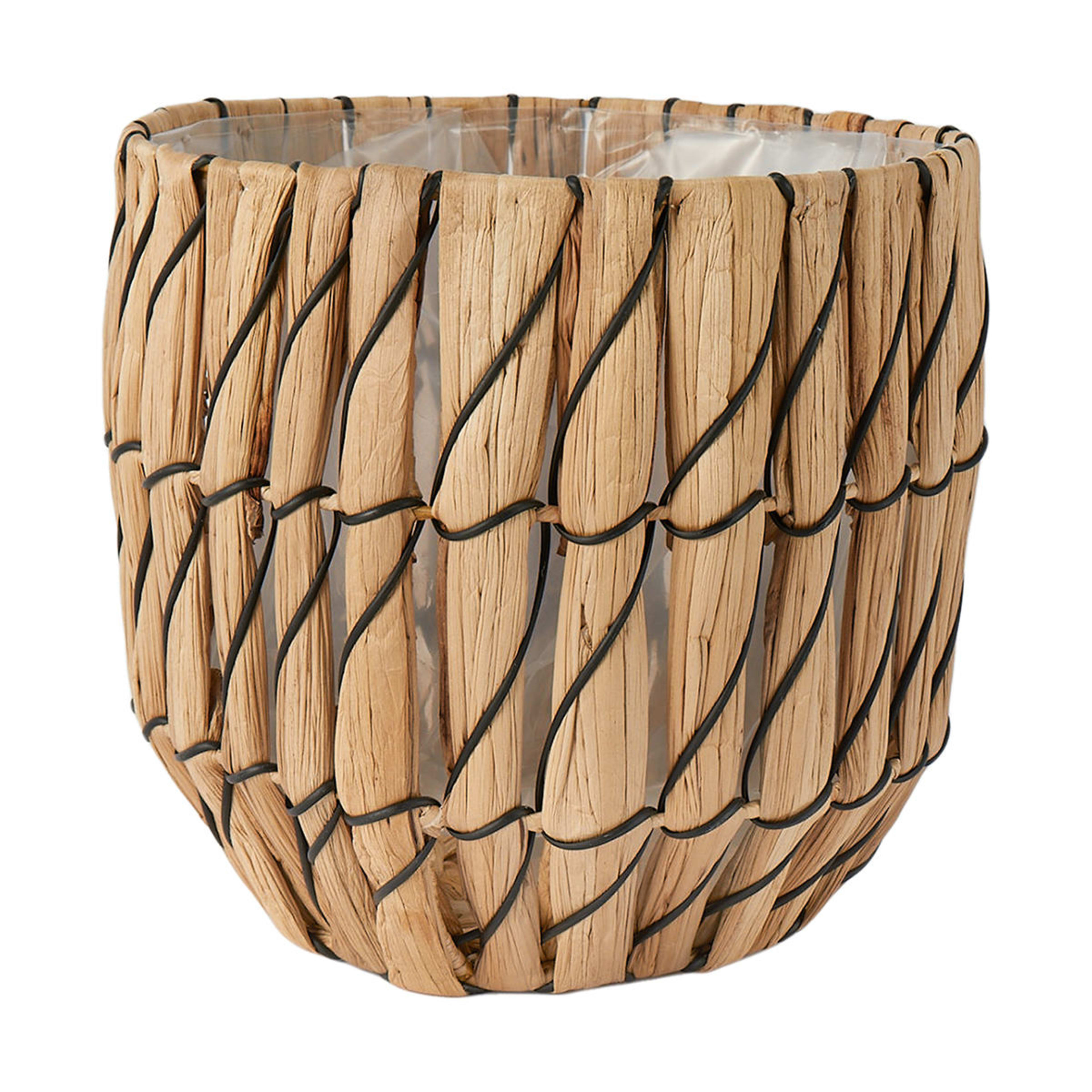 1 Black Rope Woven Planter