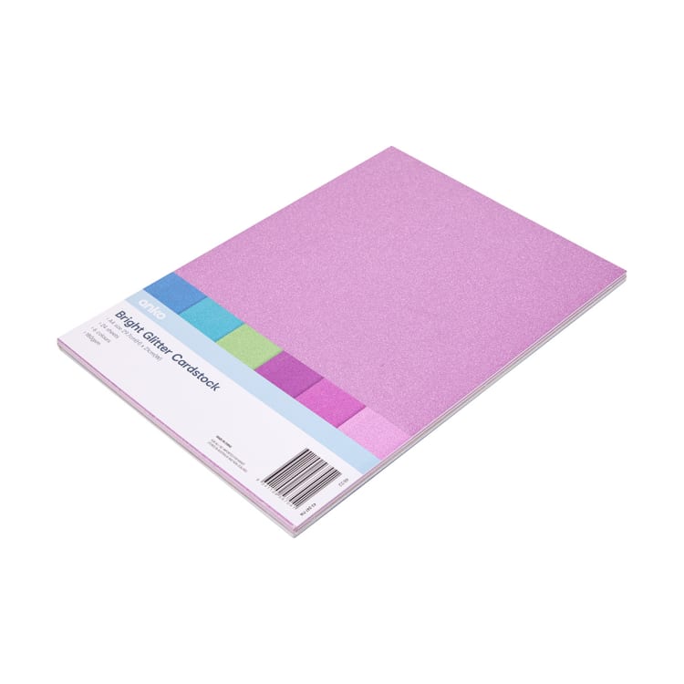 24 Sheets Cardstock Bright Glitter Kmart