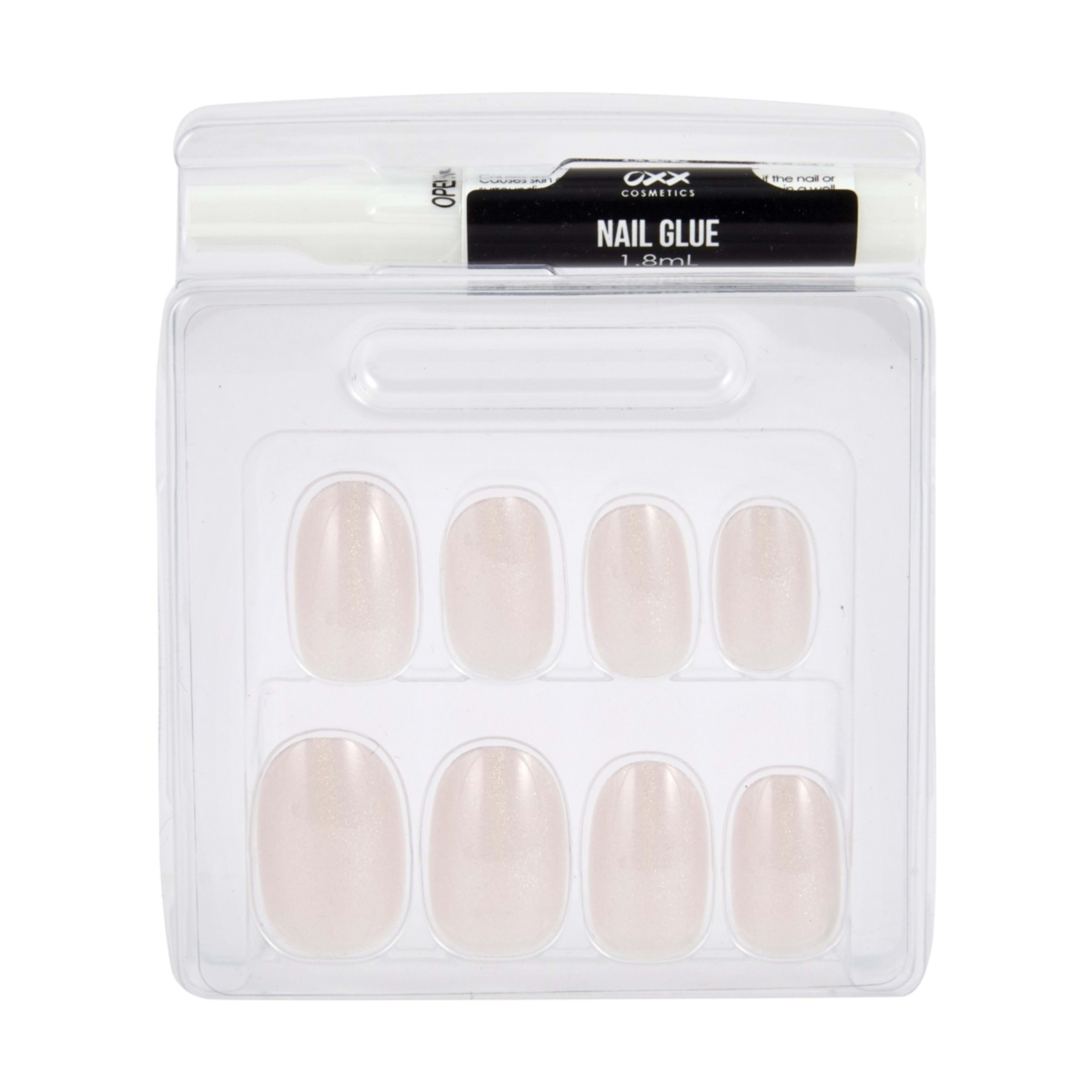 3 OXX Cosmetics 24 Pack Artificial Nails with Adhesive - Oval Shape, Pearl Glaze, 3 of 5