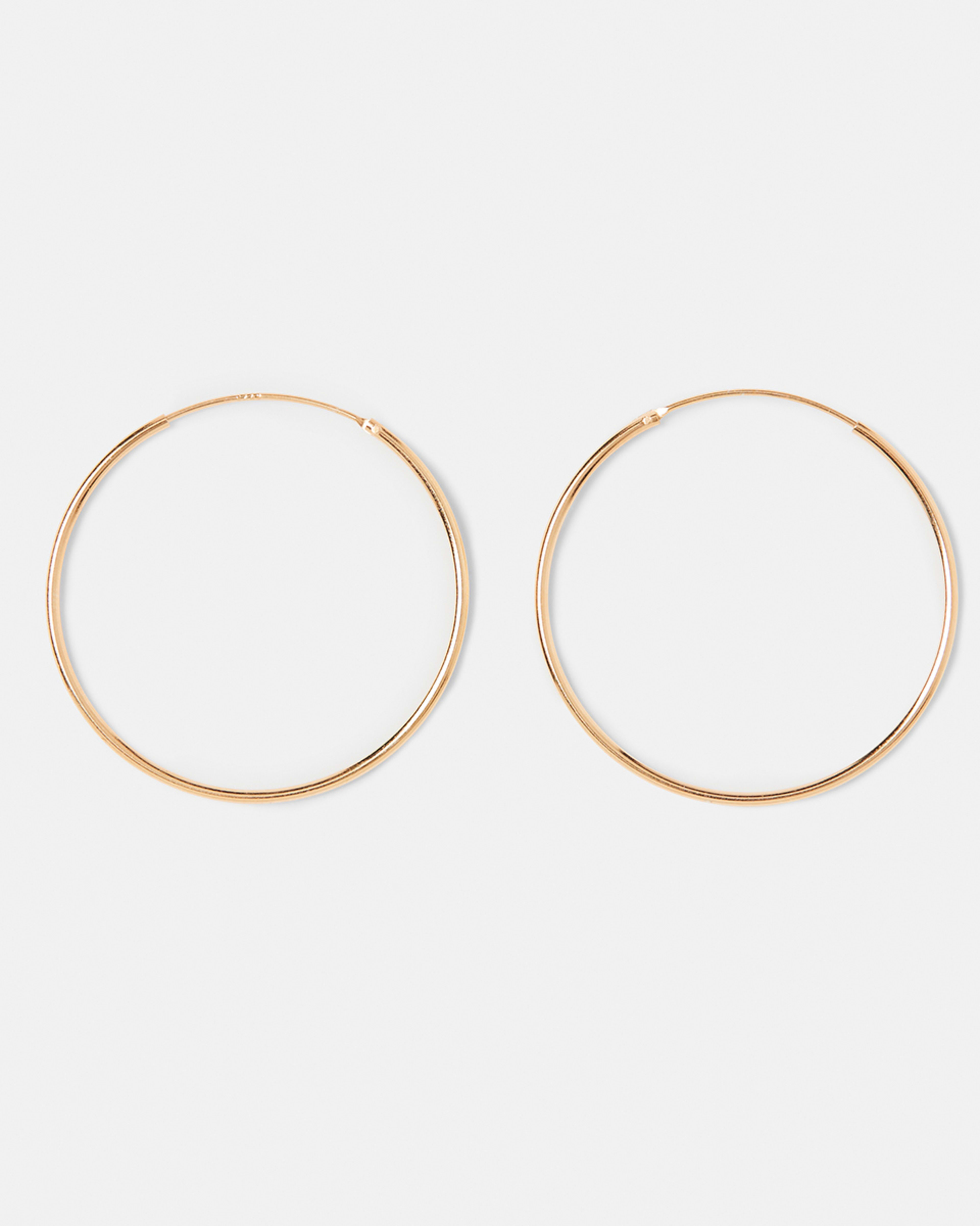 Gold Plated Sterling Silver Medium Thin Hoop Earrings Kmart