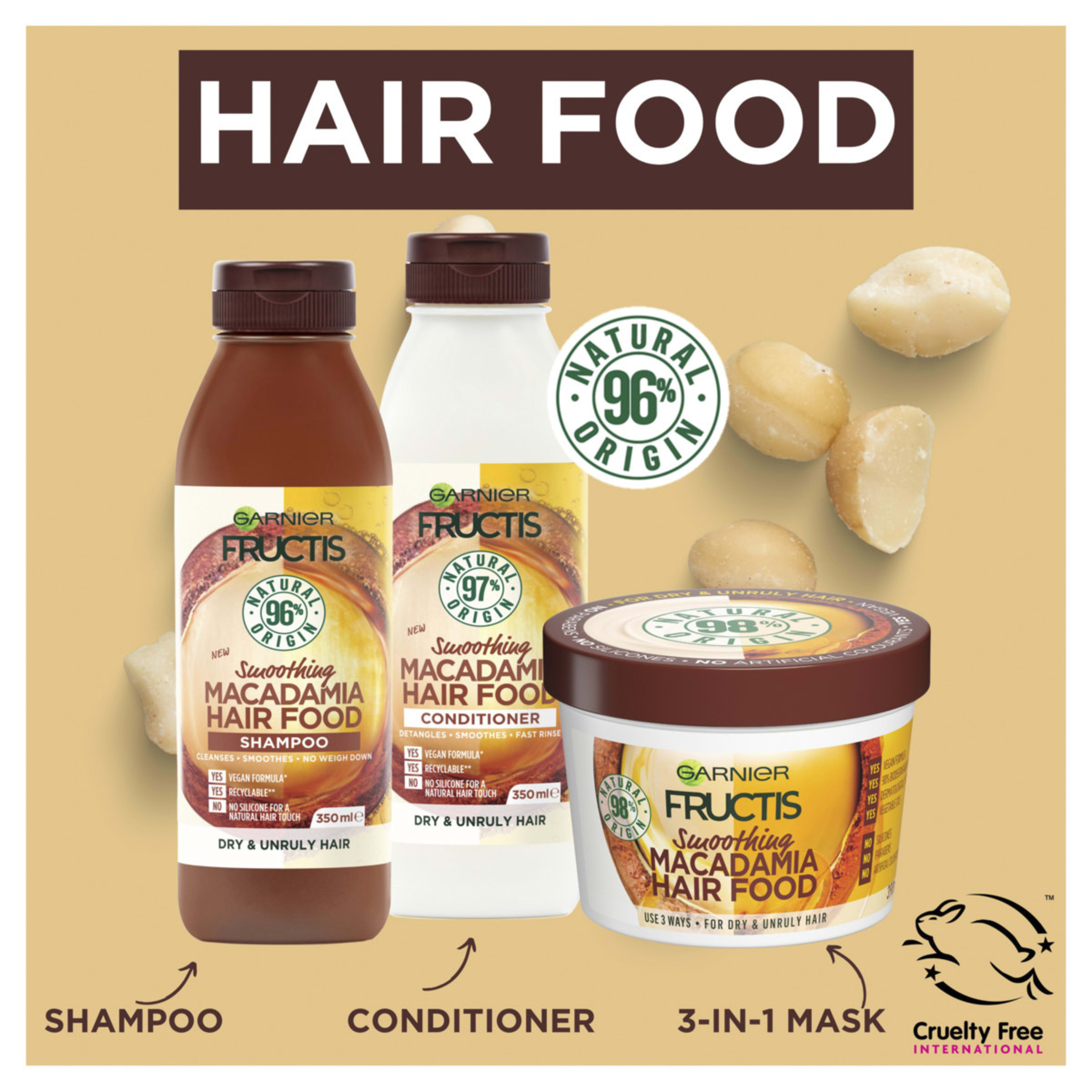 5 Garnier Fructis Smoothing Hair Food 390ml - Macadamia, 5 of 6