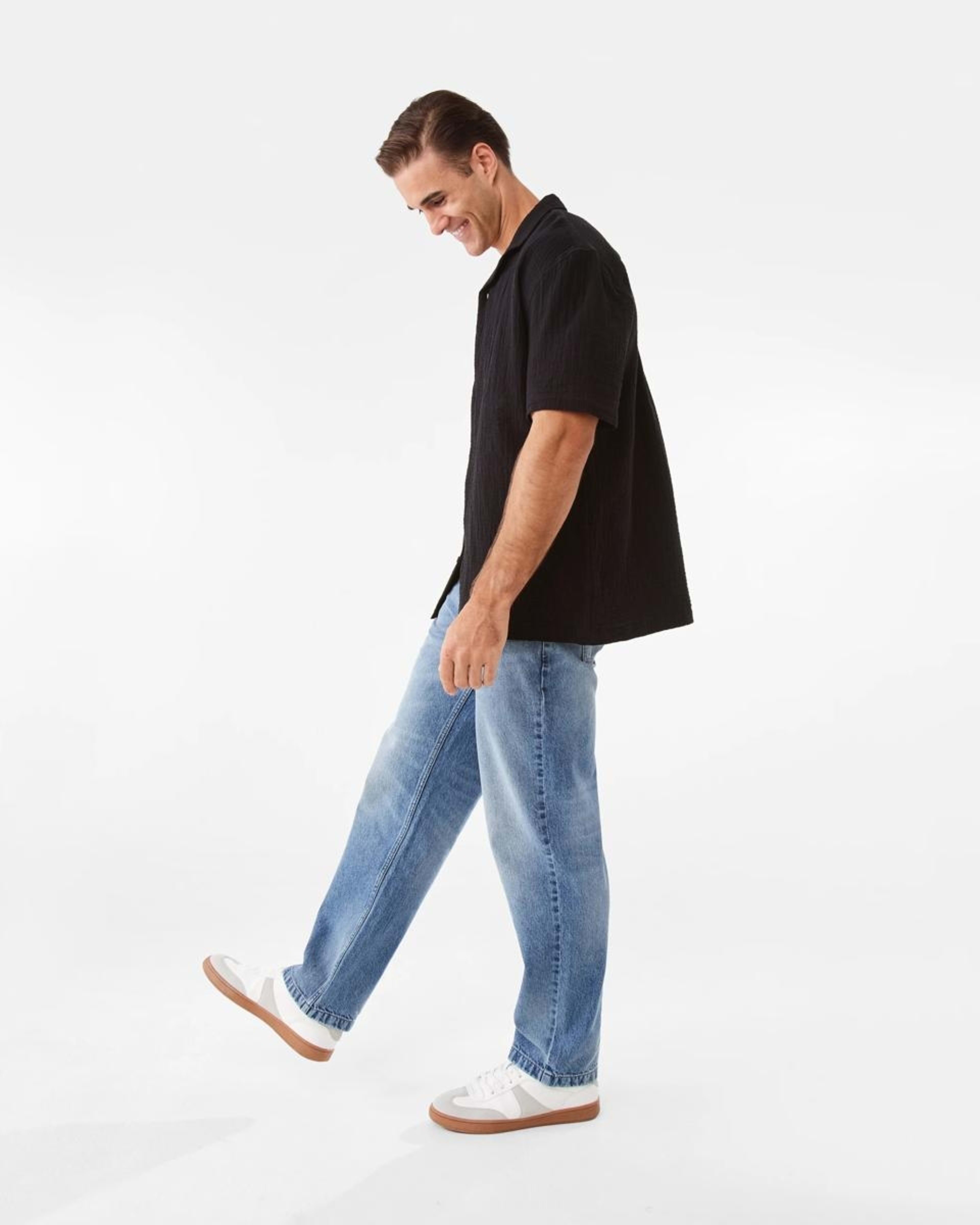 3 Short Sleeve Double Cloth Shirt BLACK, 3 of 7