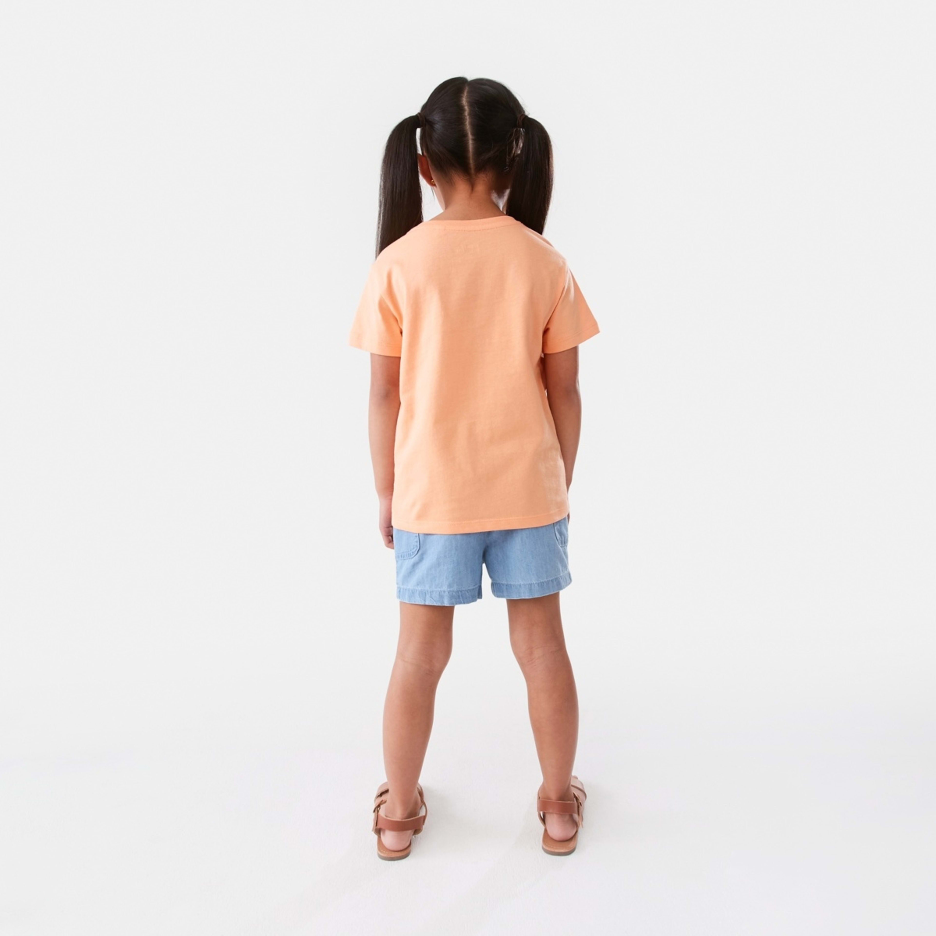 6 Short Sleeve Placement Print T-shirt Org Flower, 6 of 9