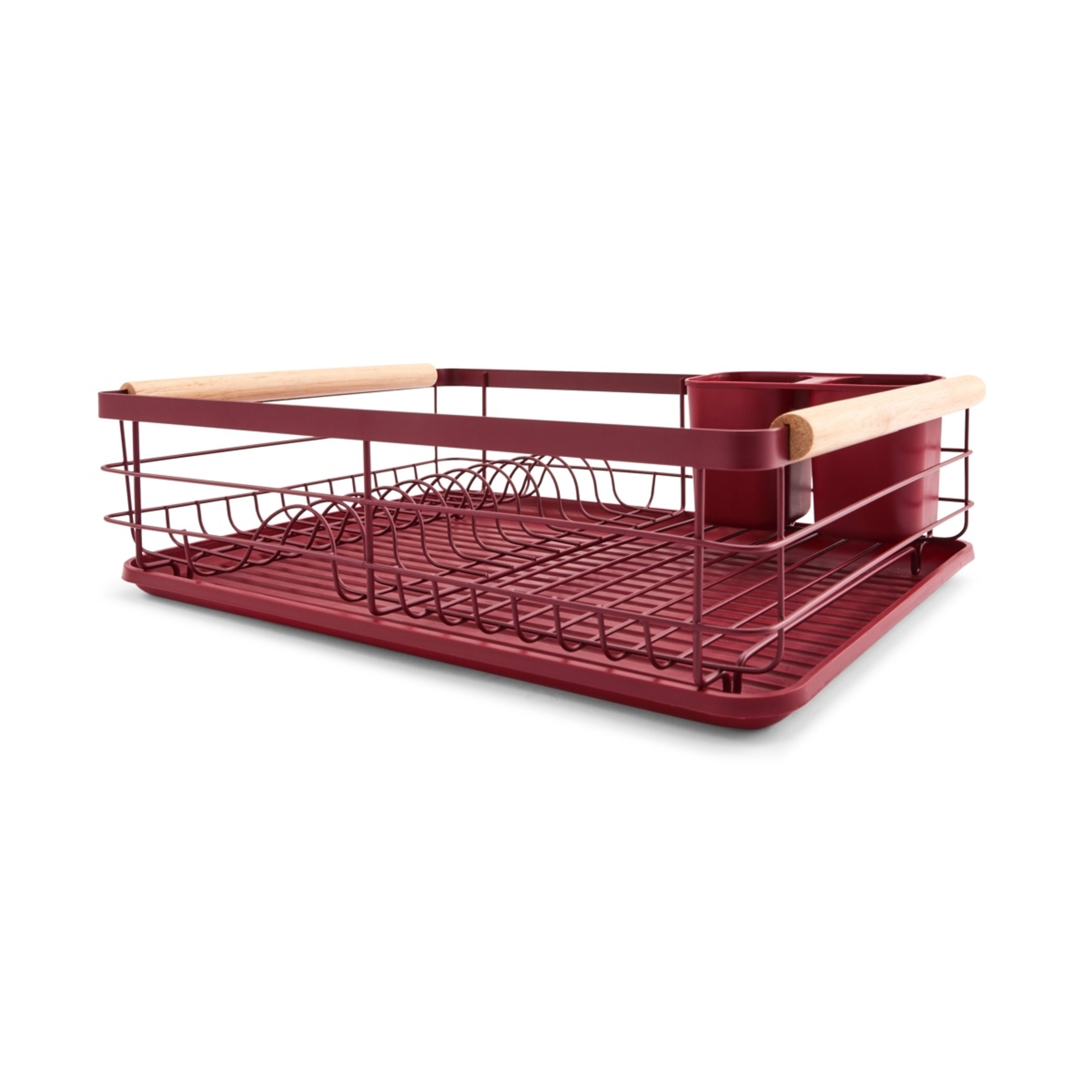 2 Red Wooden Handle Dish Rack, 2 of 10