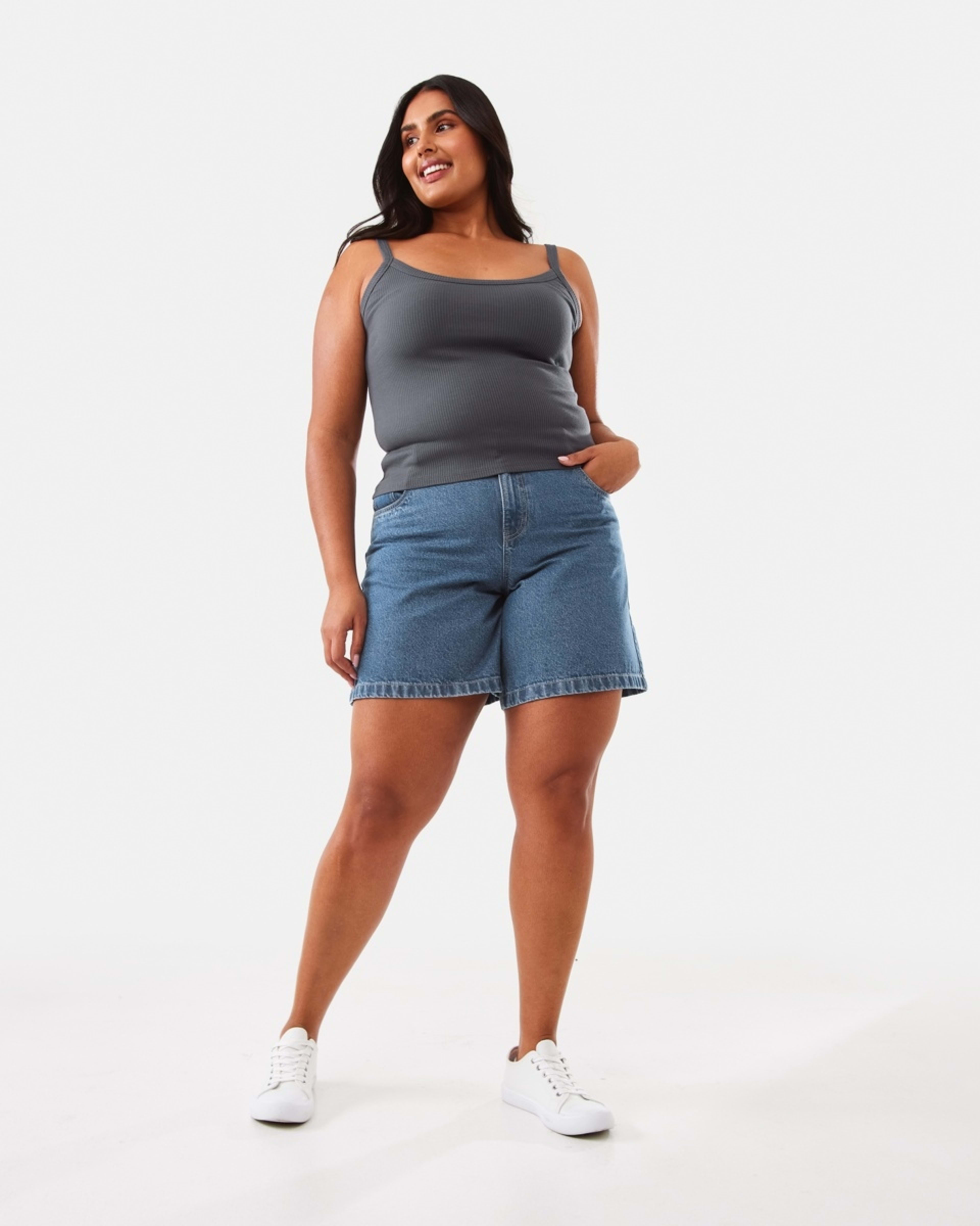 4 Sleeveless Rib Scoop Neck Cami Lead Grey, 4 of 9