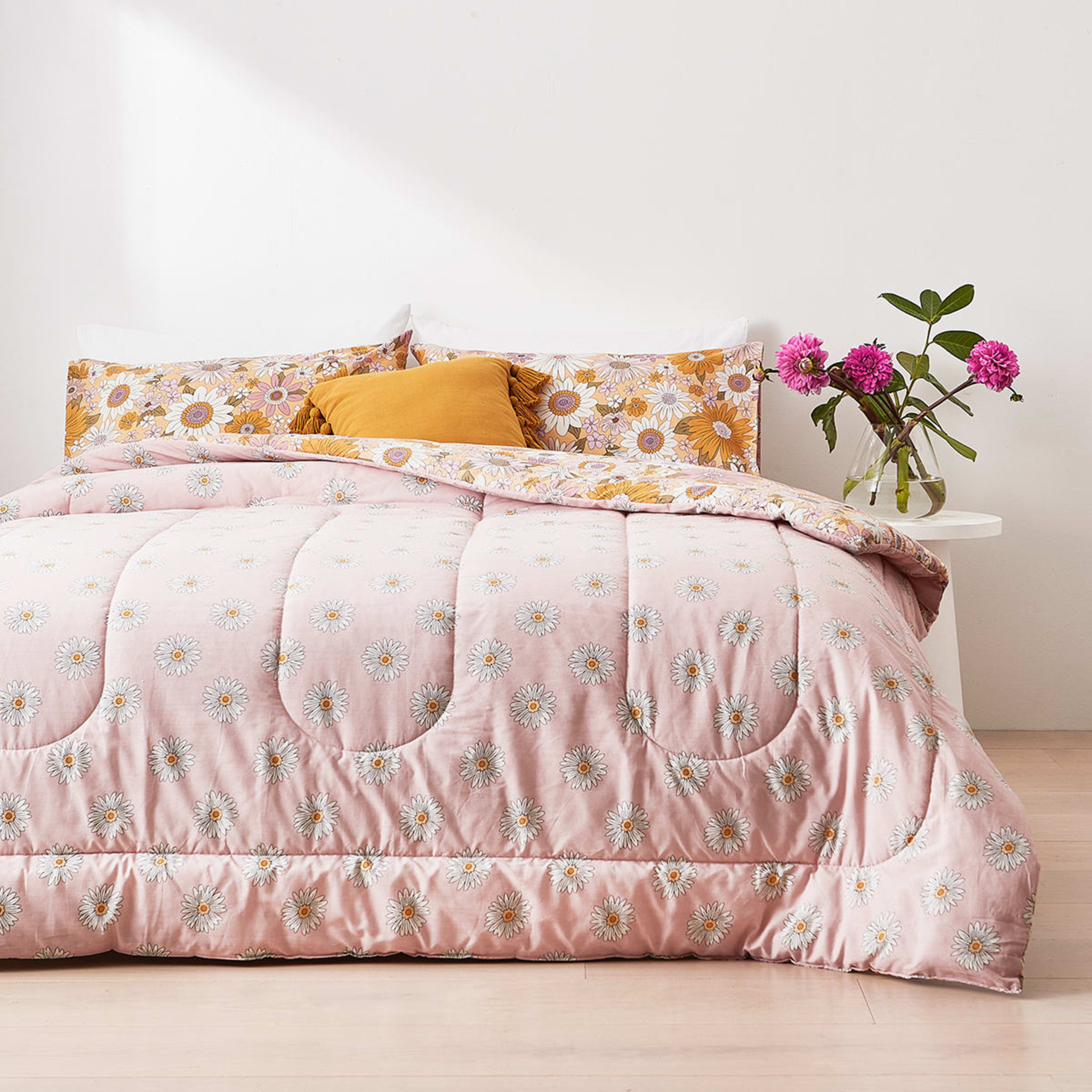 Clementina Cotton Rich Reversible Comforter Set Double Bed Kmart NZ