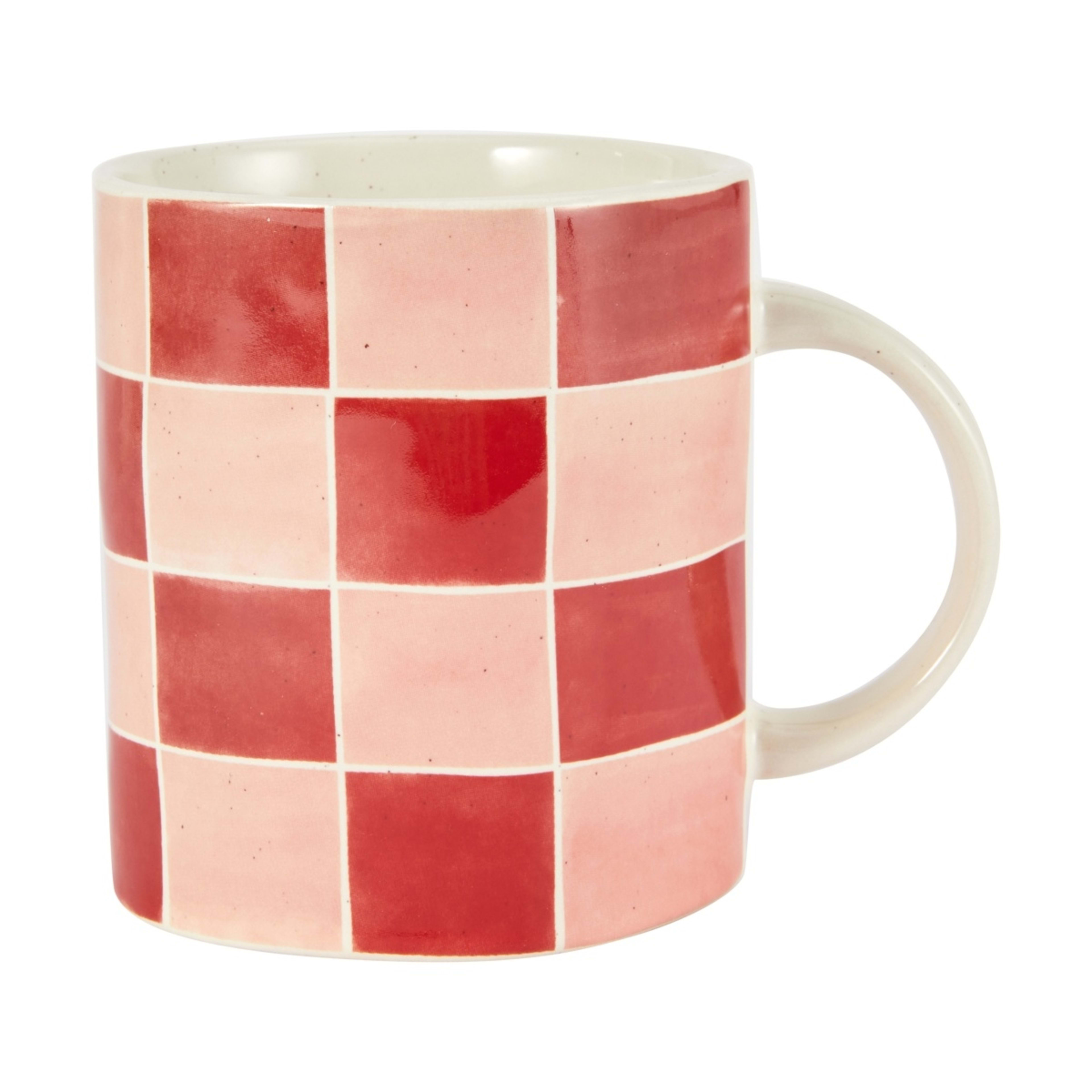 1 Pink Red Grid Mug