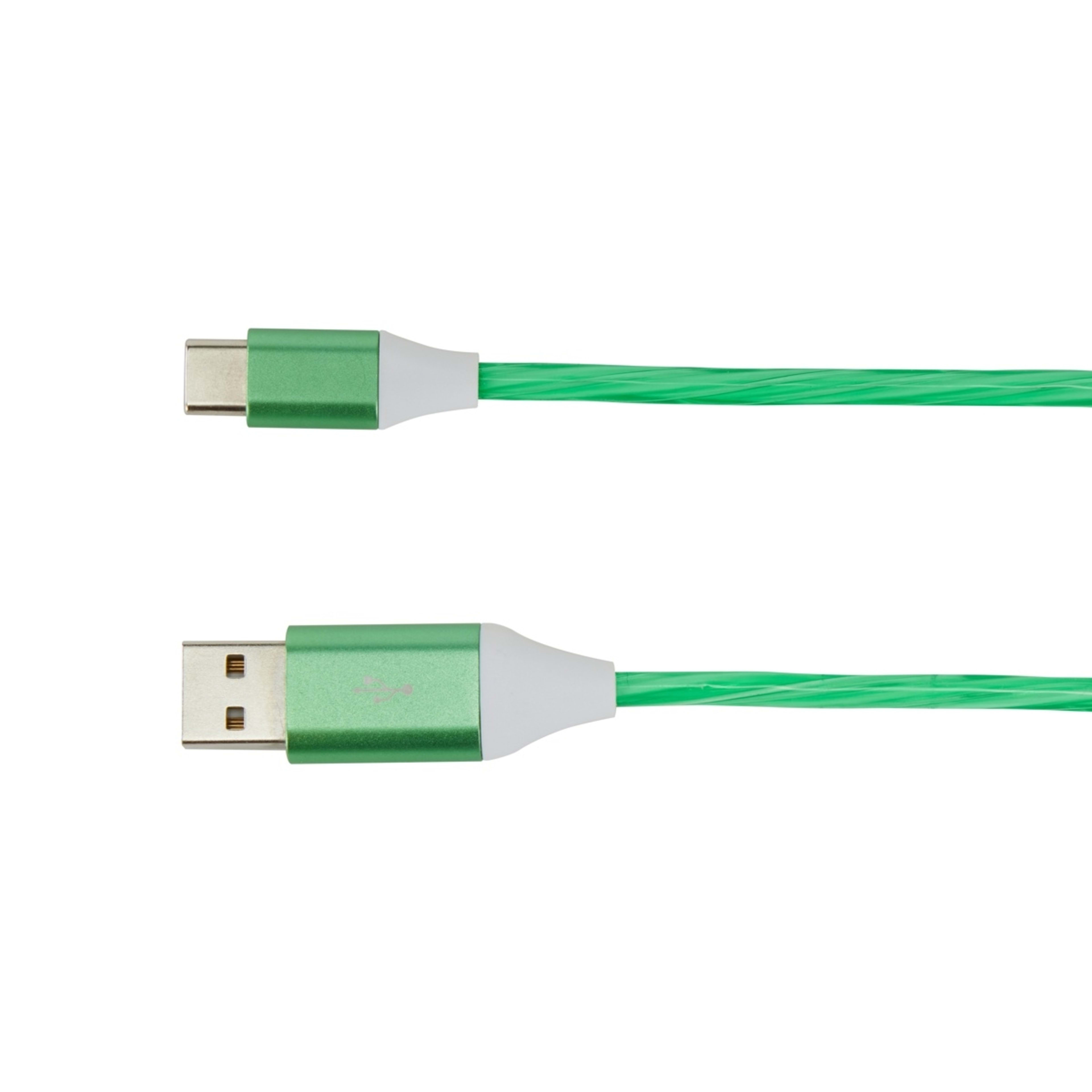 2 USB-A to USB-C Light Up Cable - Green, 2 of 5