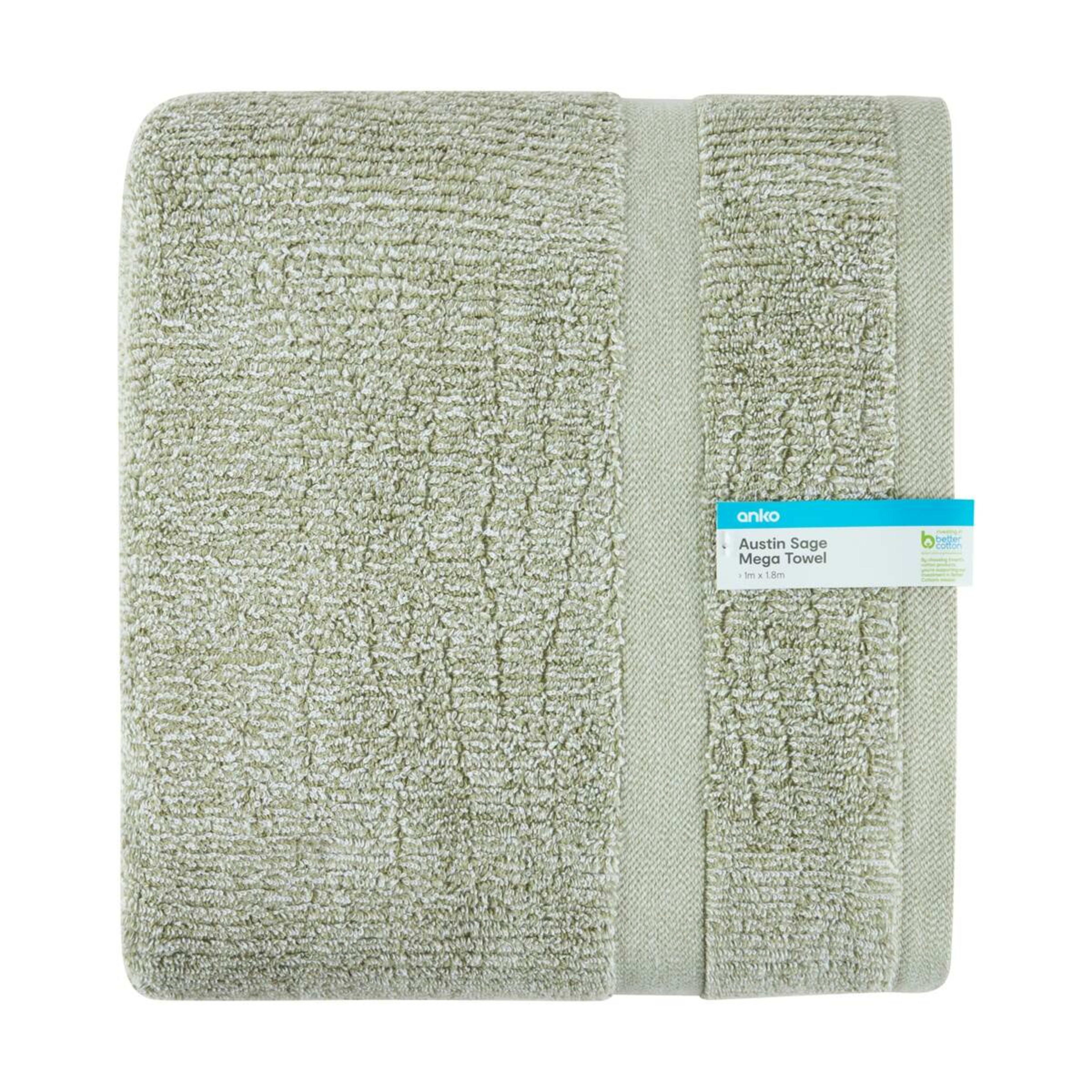 5 Cotton Austin Mega Towel - Sage, 5 of 5