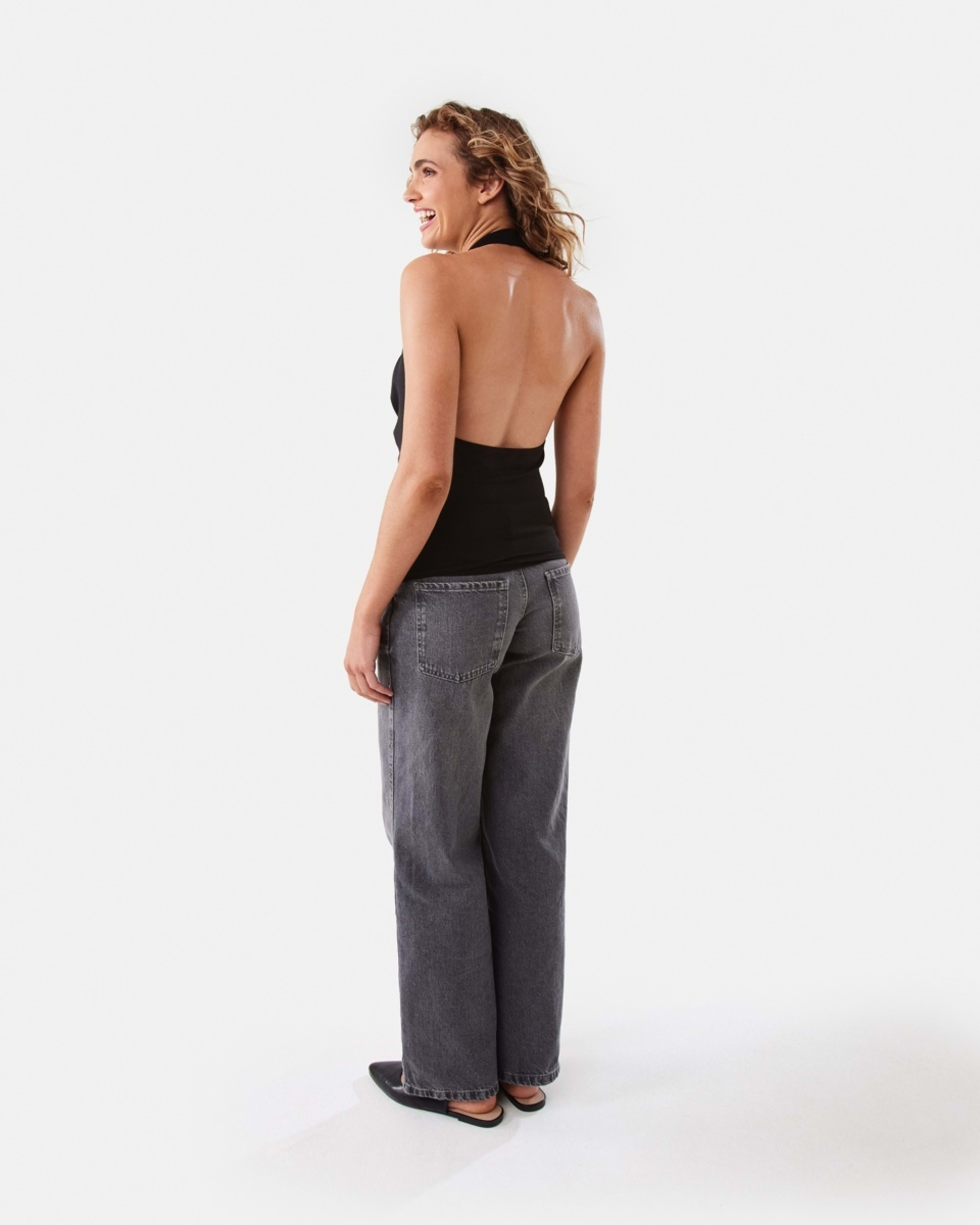 4 Sleeveless Cowl Neck Halter Top Black, 4 of 10