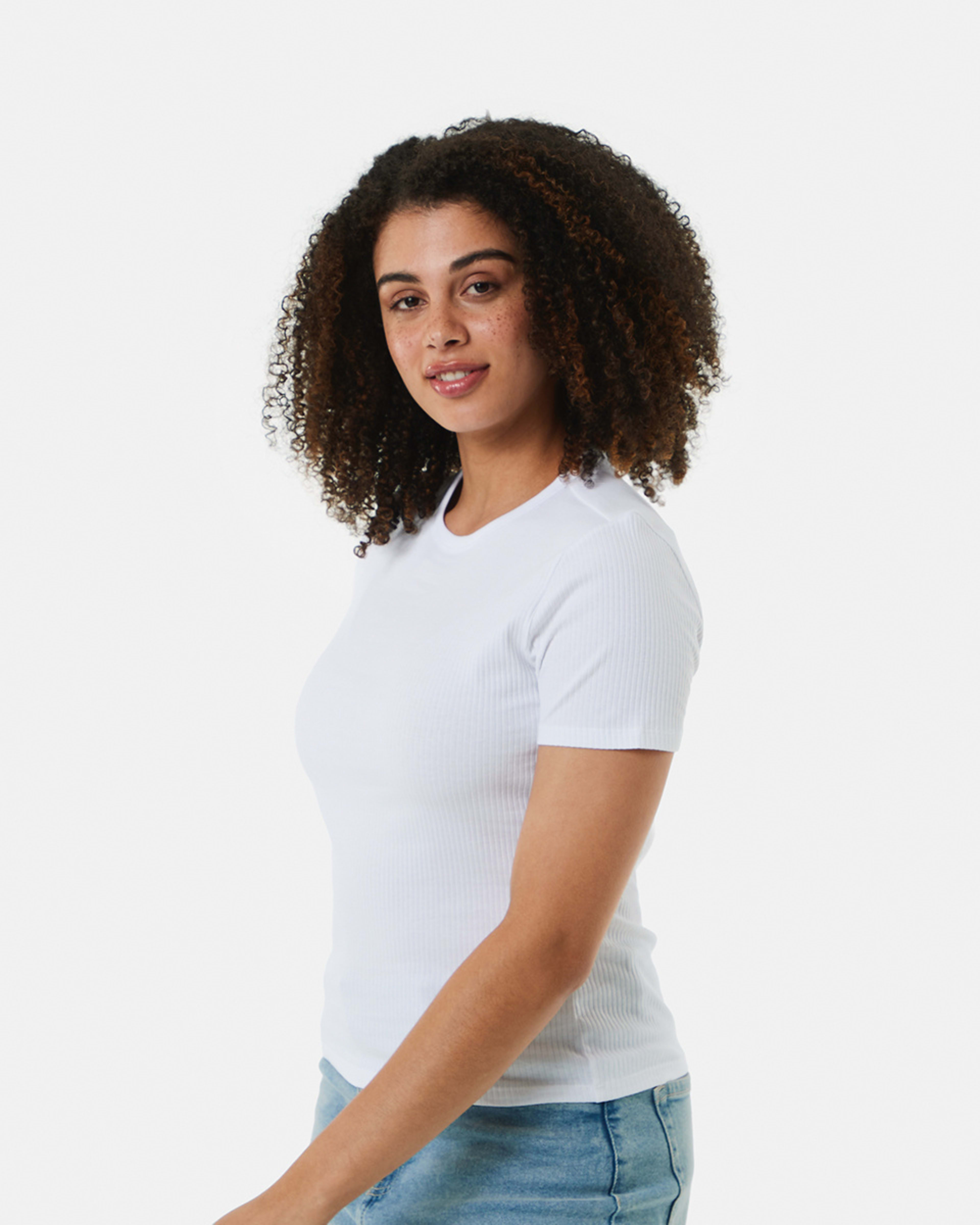 3 Short Sleeve Rib Crew Neck T-shirt White, 3 of 7
