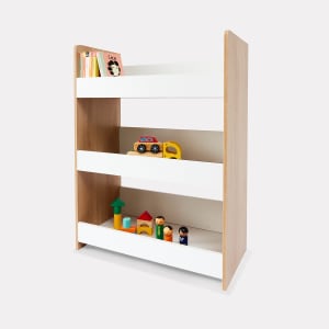 Oak Look & White Toy Storage Unit - Kmart