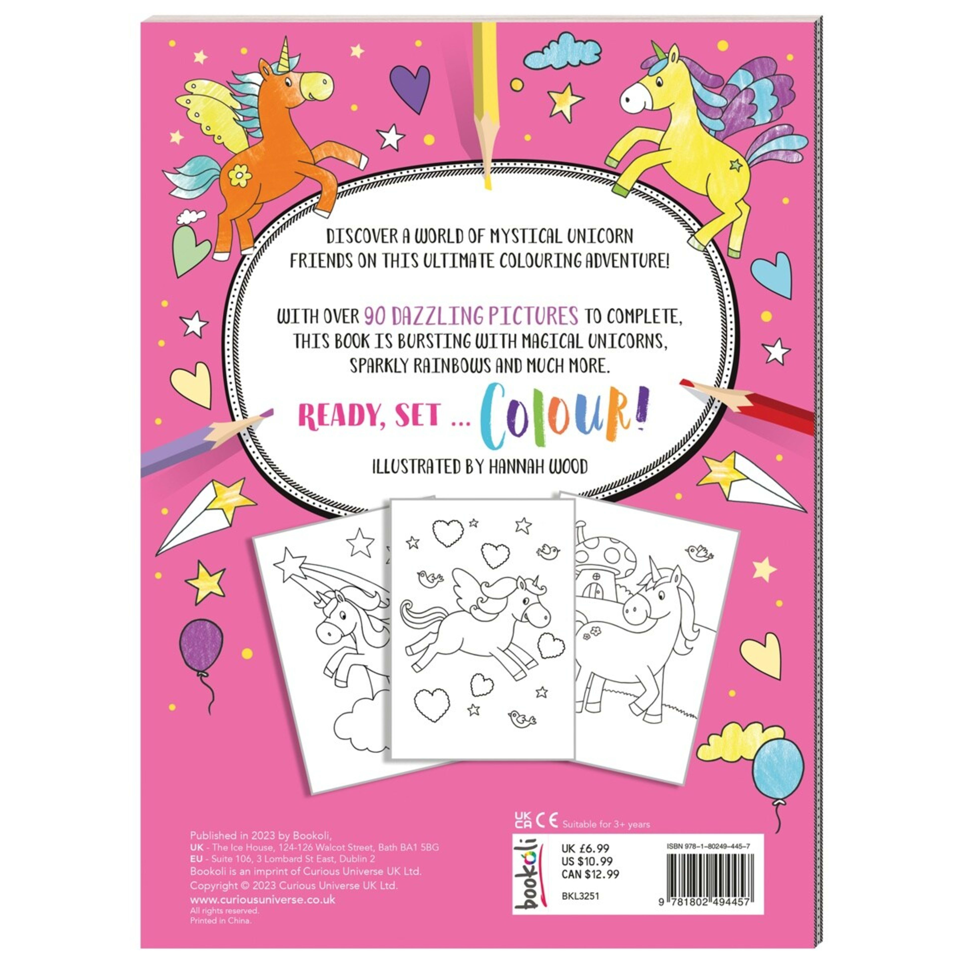 Mega Colouring Unicorns by Hannah Wood - Book - Kmart