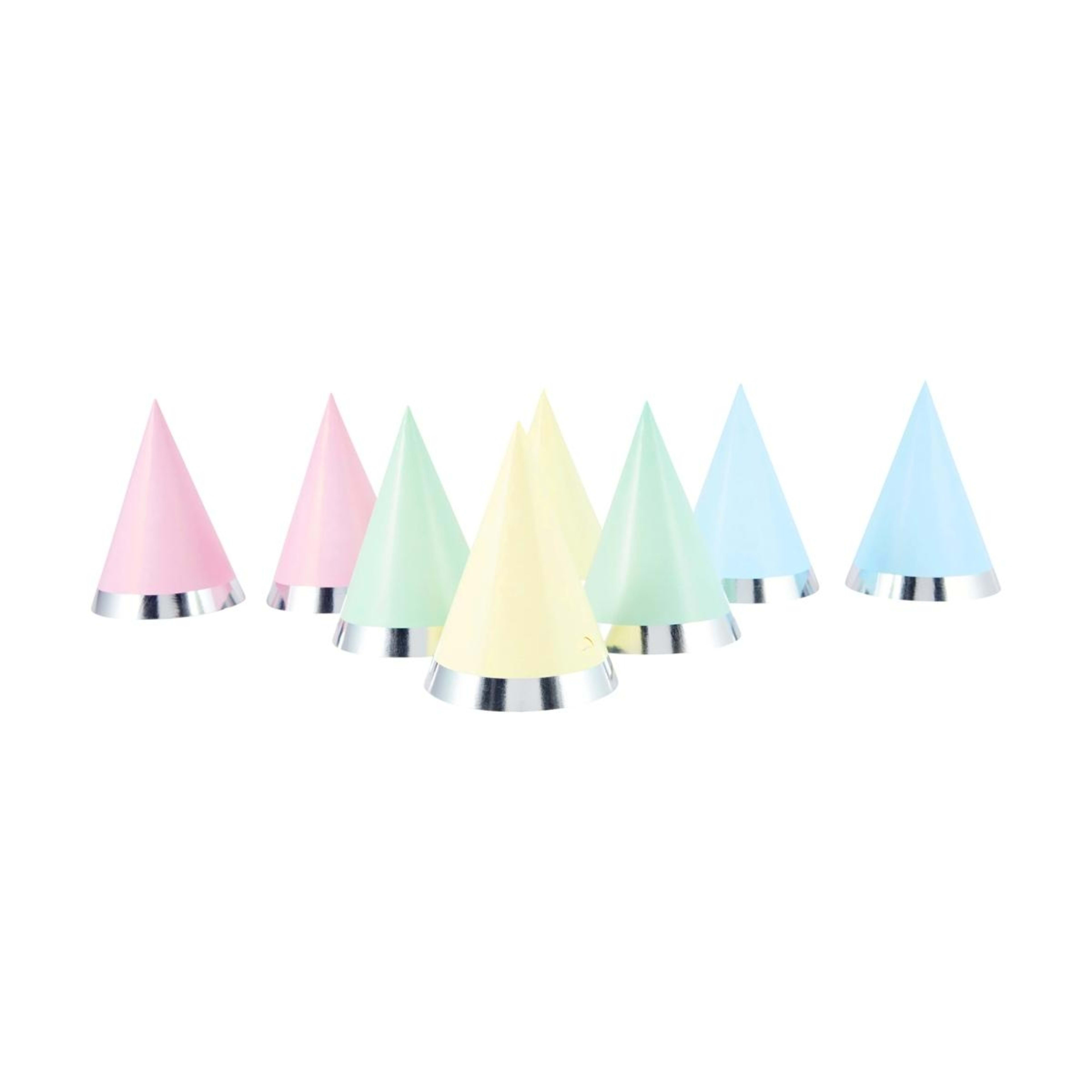 1 8 Piece Pastel Party Hats