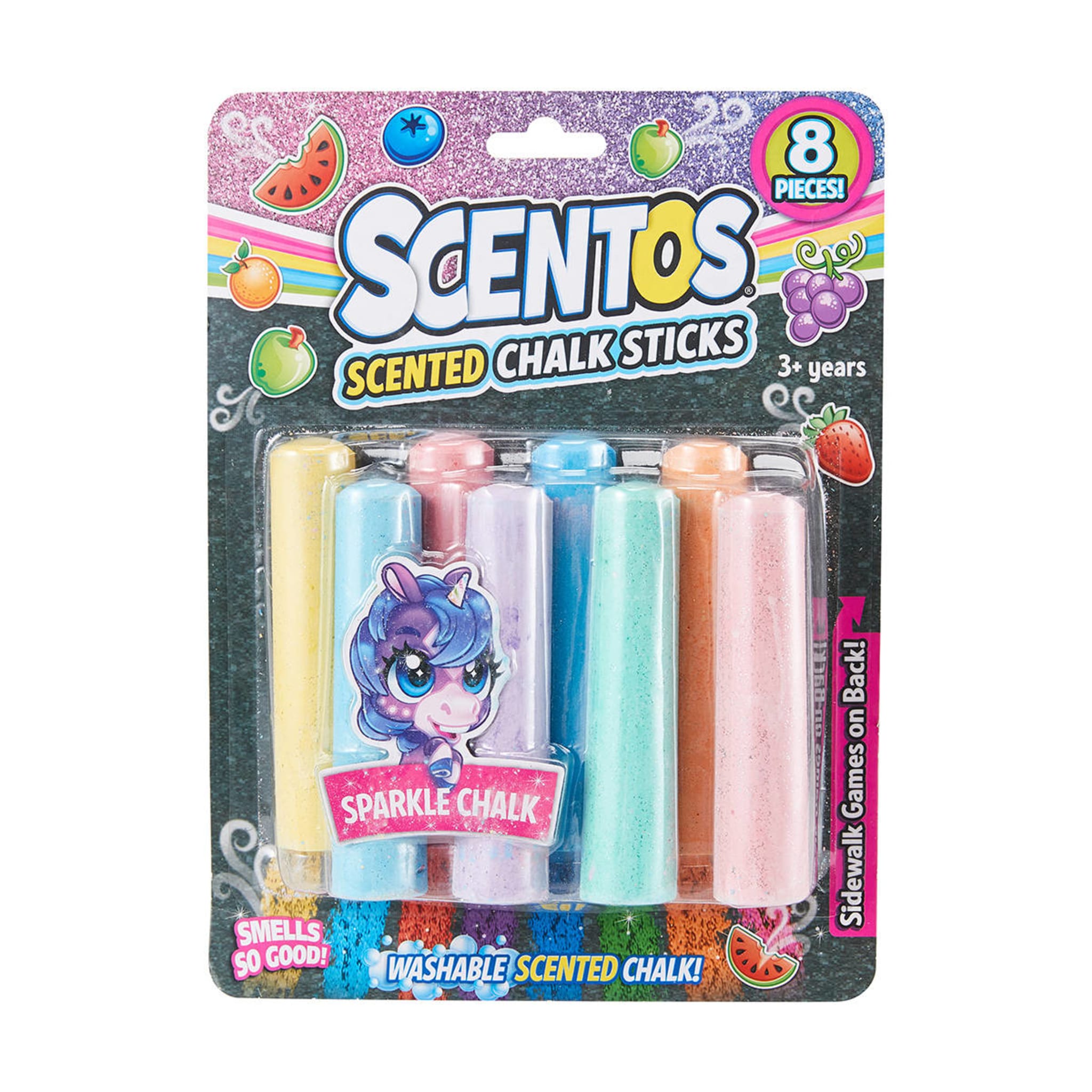 8 Piece Scentos Scented Sparkle Chalk Sticks Kmart