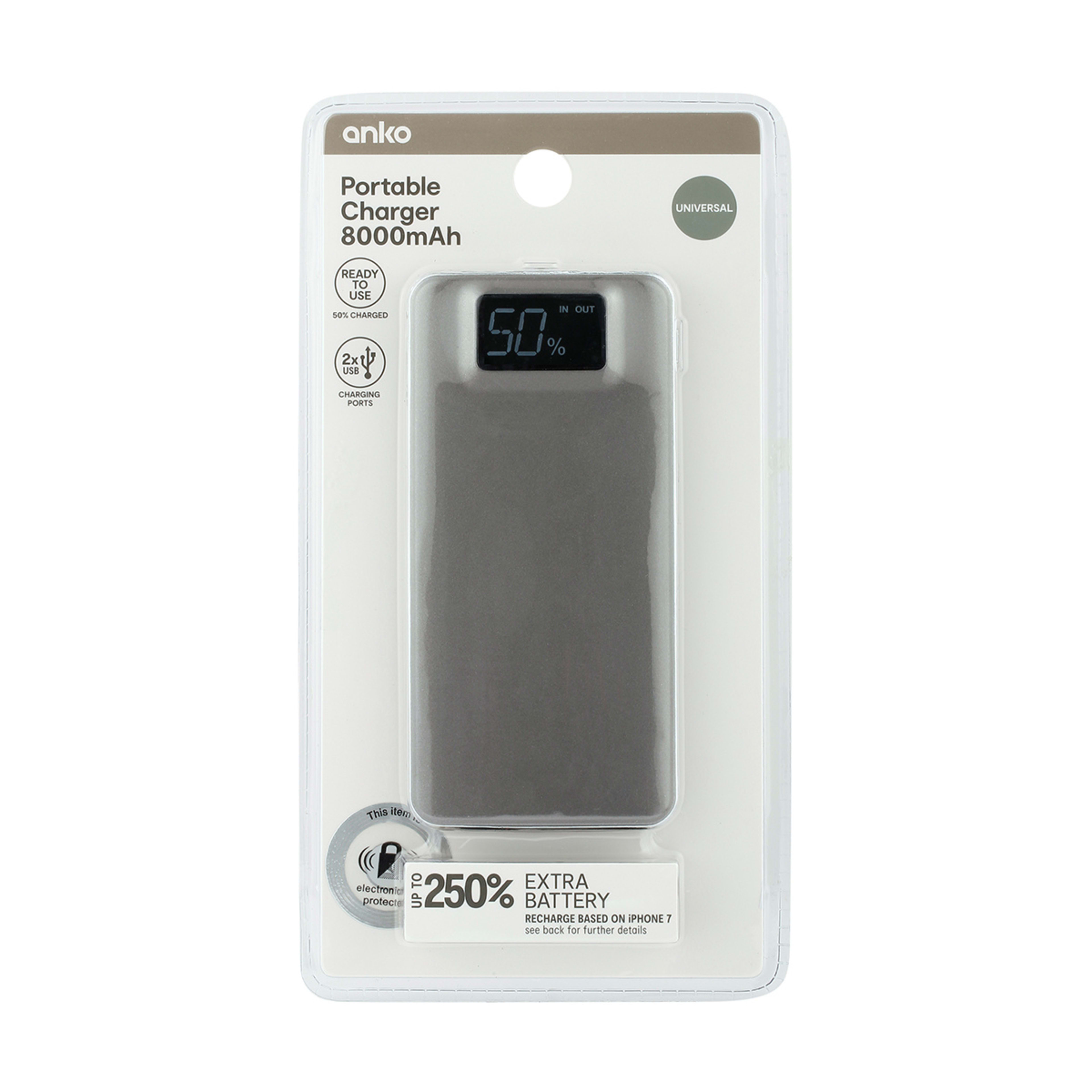 Portable Charger Dual Port 8,000mAh Kmart