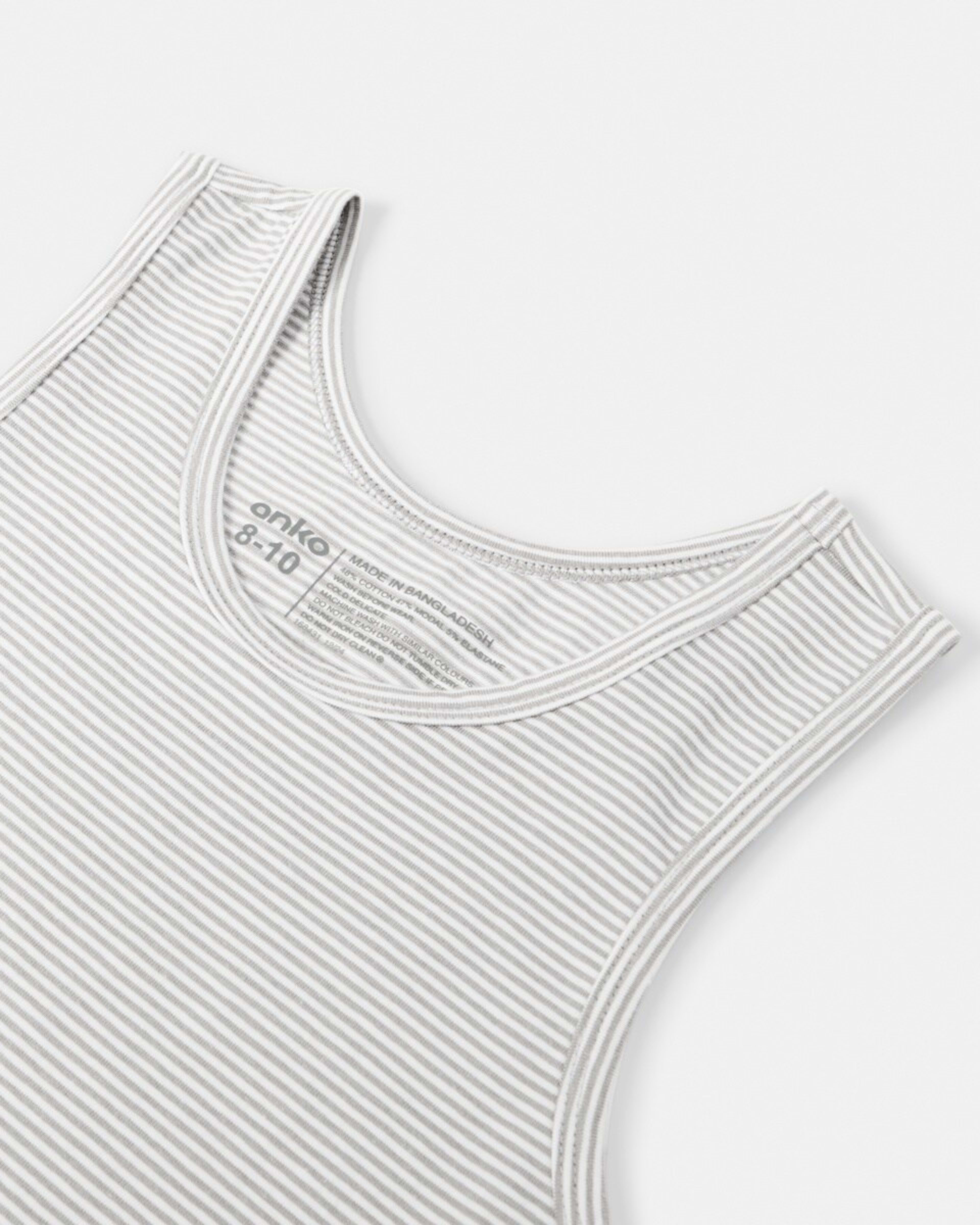 3 3 Pack Super Soft Singlets Gry Multi, 3 of 6