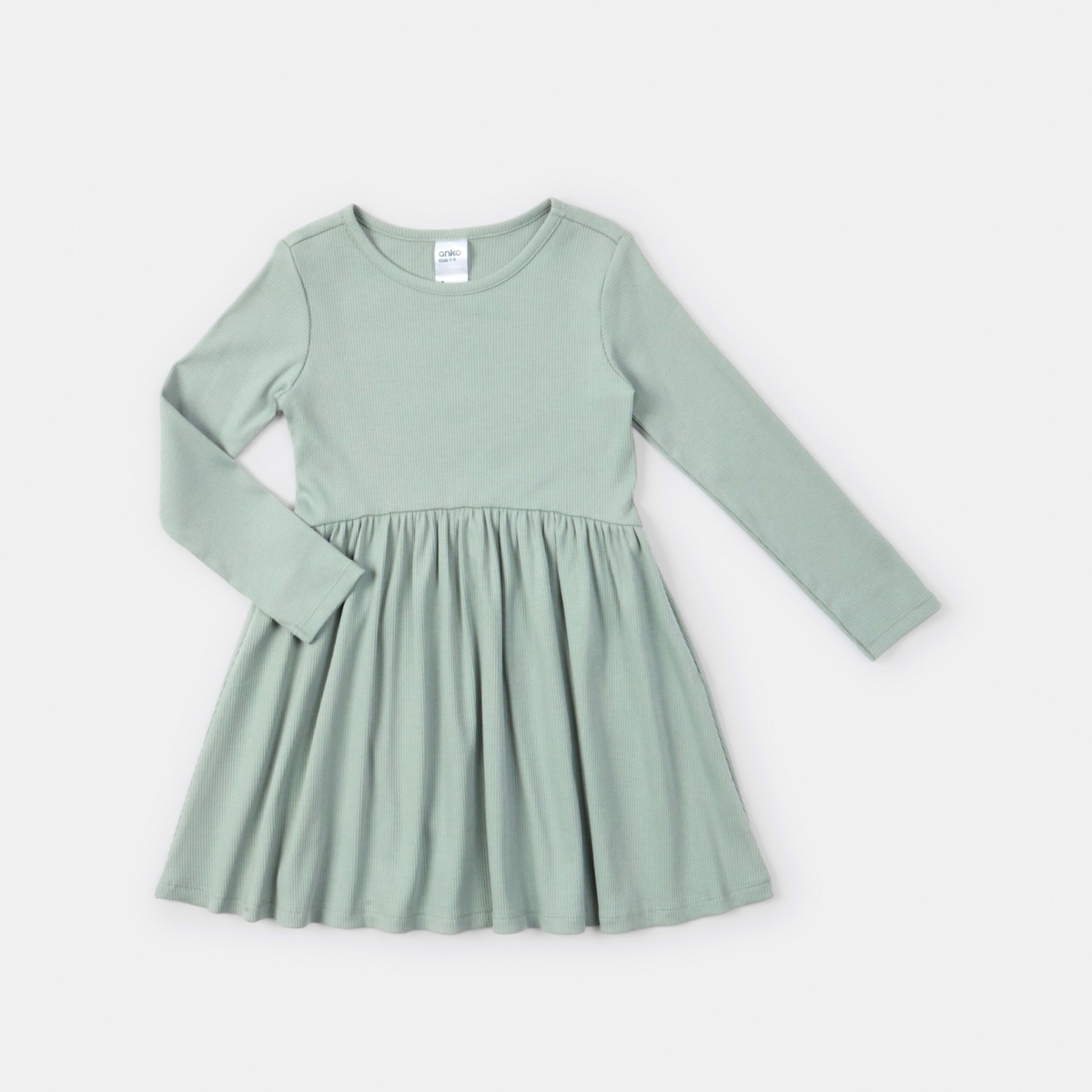 8 Rib Jersey Dress Iceberg Green, 8 of 9