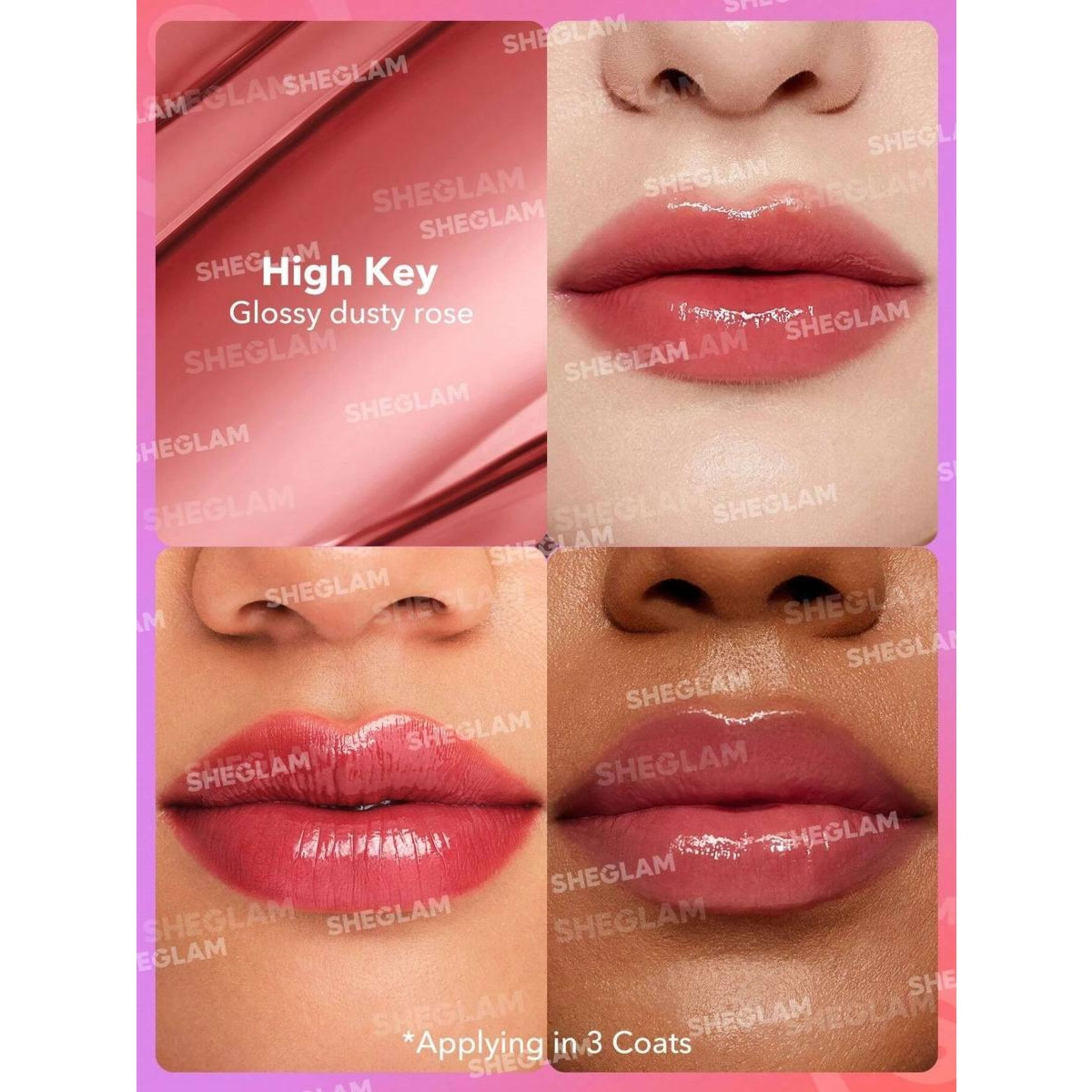 2 SHEGLAM Mirror Kiss High-Shine Lipstick - High Key, 2 of 7