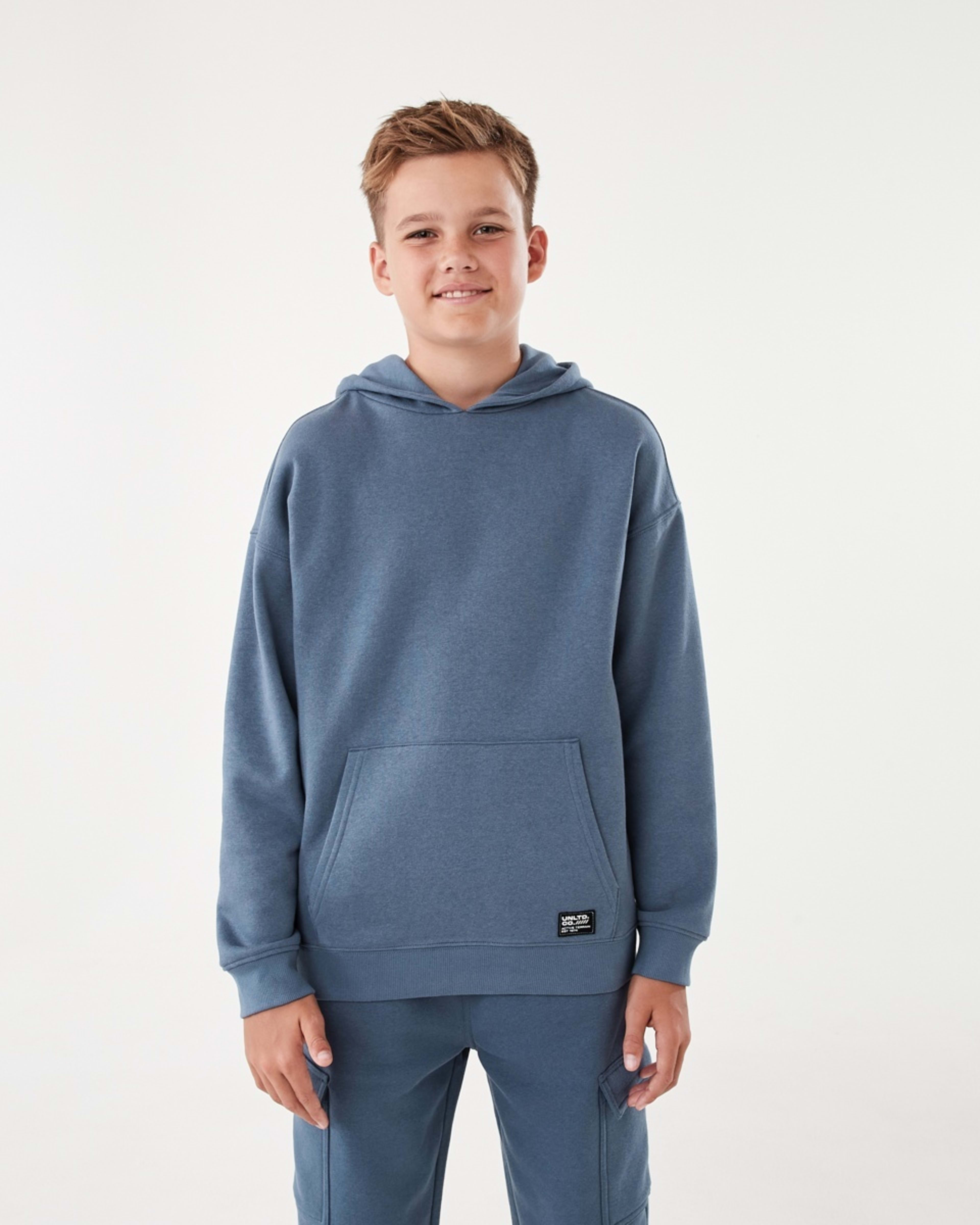 1 Oversized Hoodie With Pocket Vintg Blue