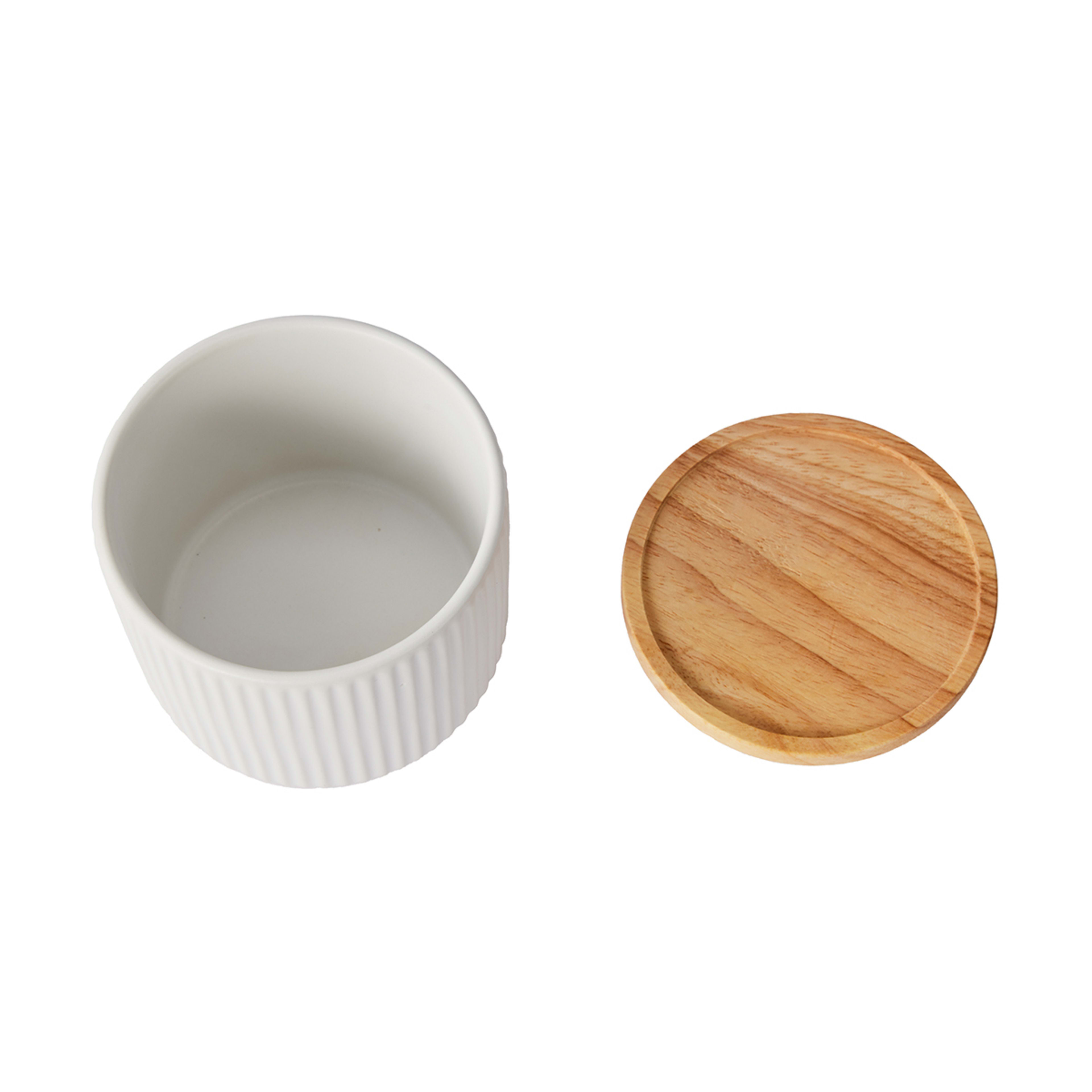 Small White Ribbed Canister Kmart