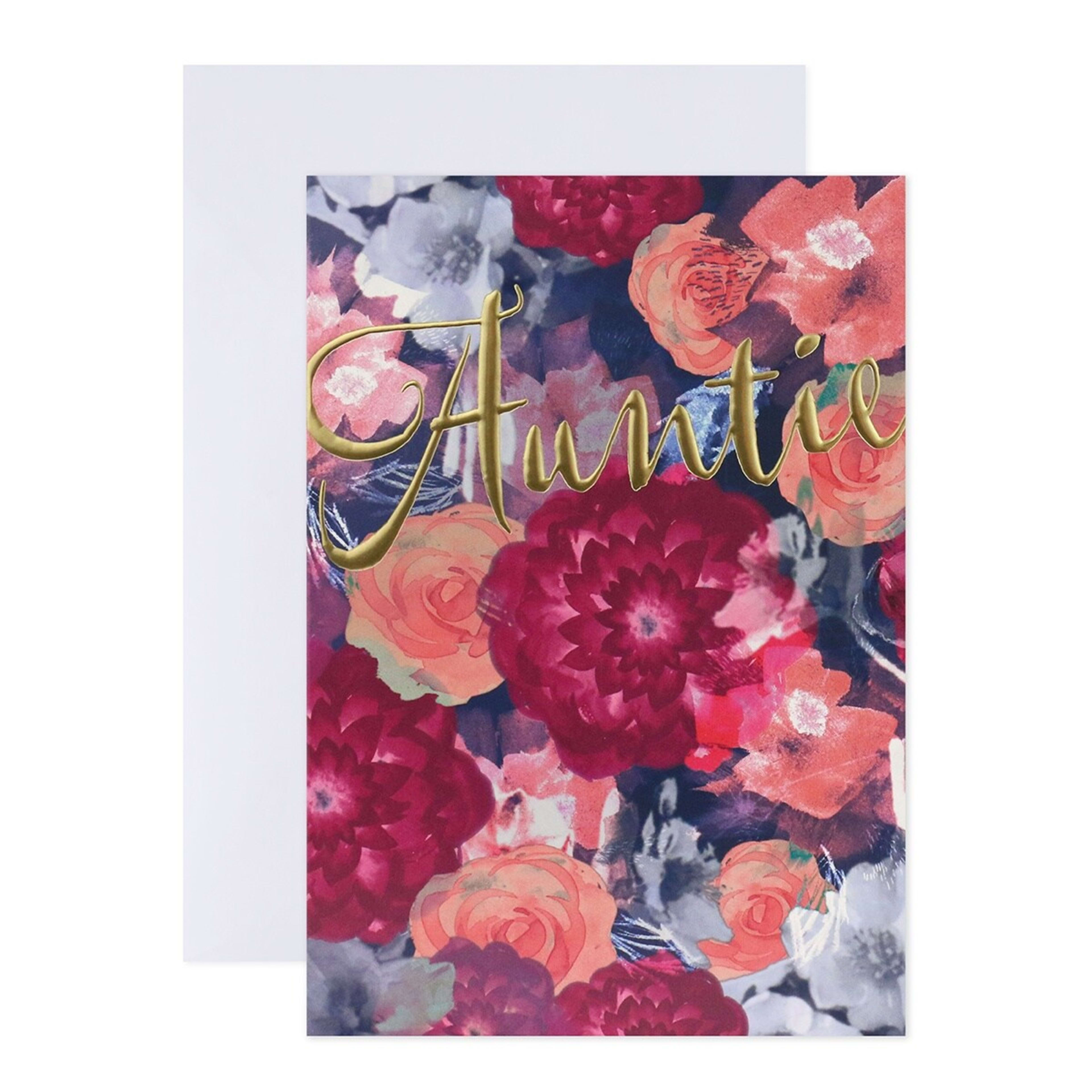 1 Connections from Hallmark Birthday Card for Auntie - Florals