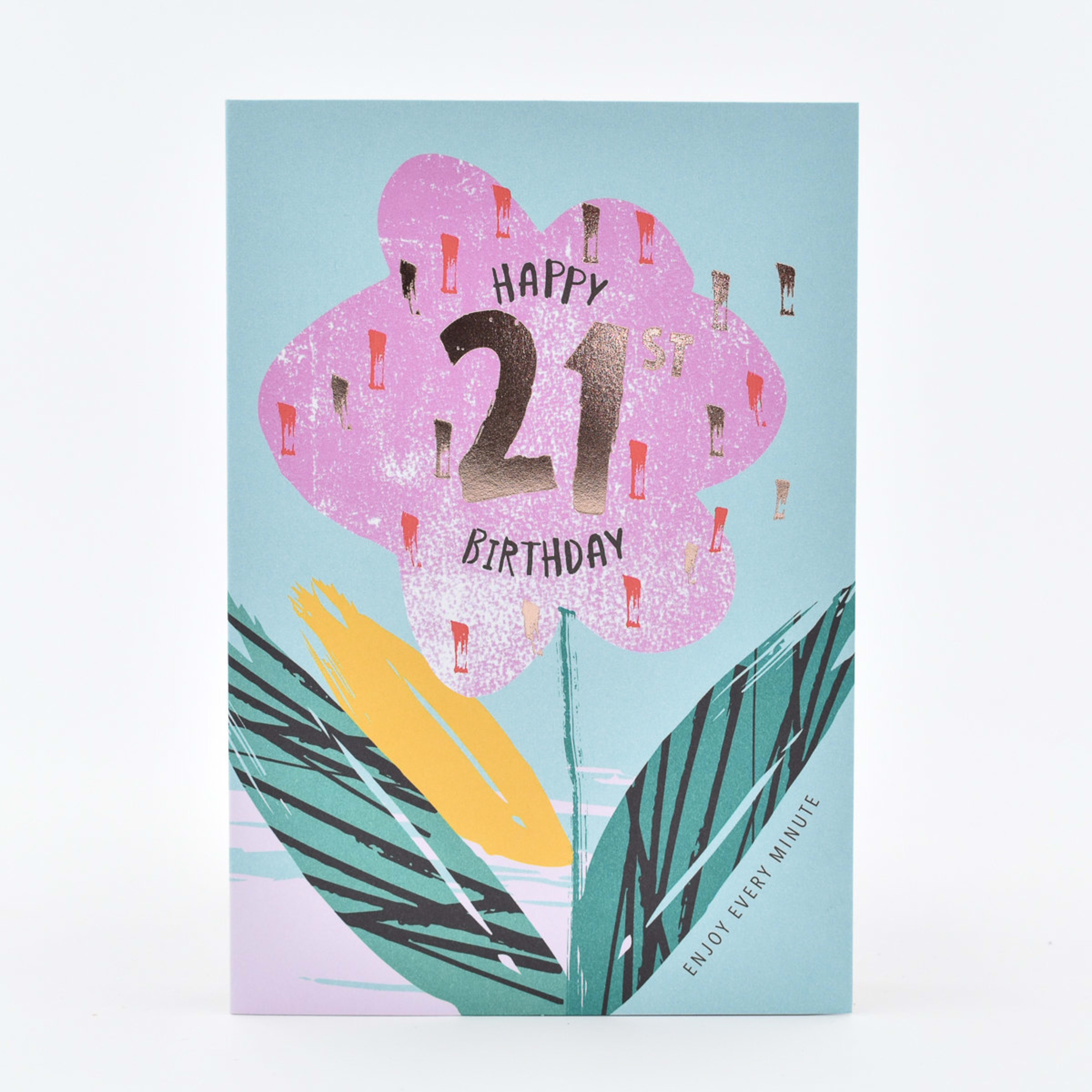 1 Hallmark 21st Birthday Card - Flower