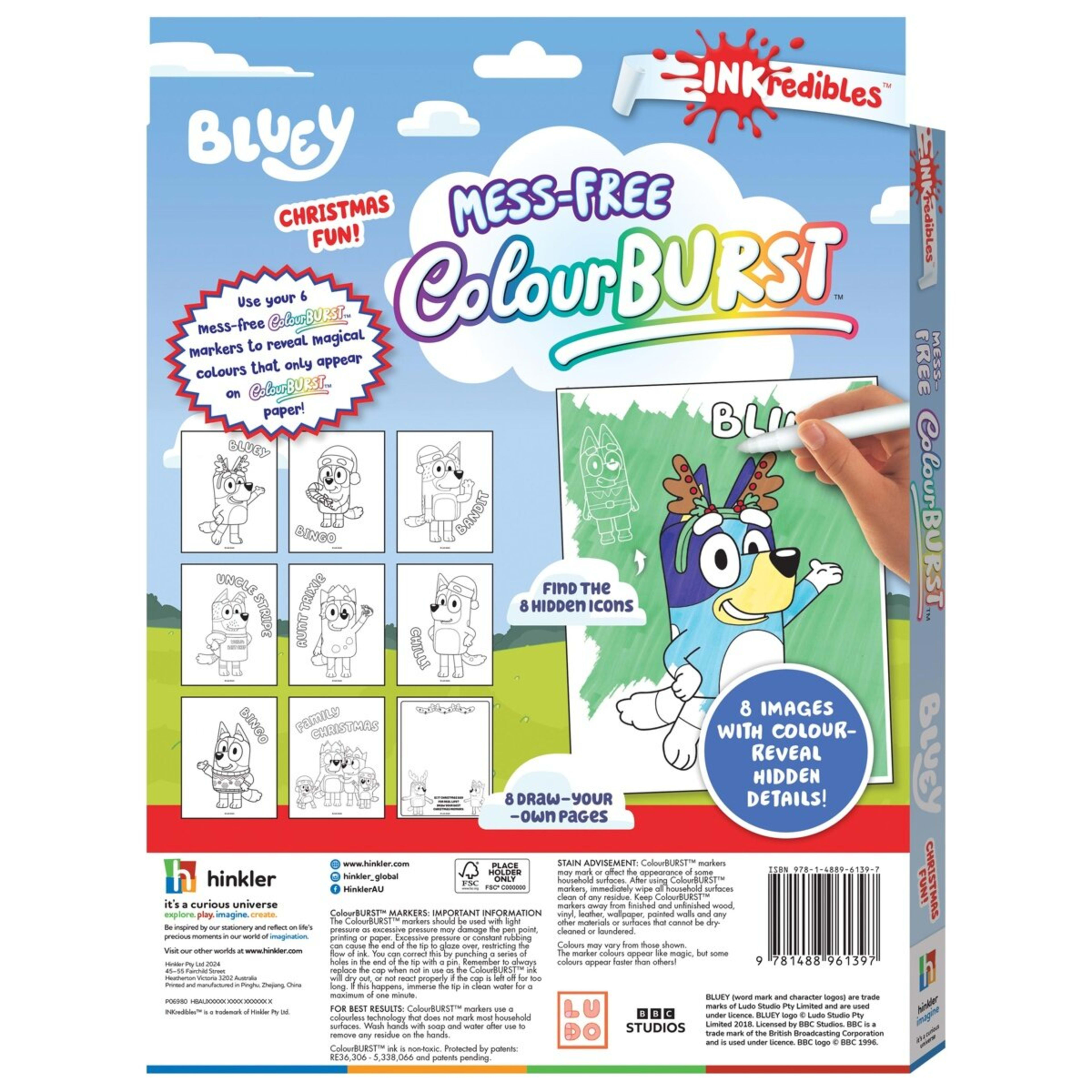 2 INKredibles Mess-Free ColourBurst Bluey Christmas Fun! - Book, 2 of 6