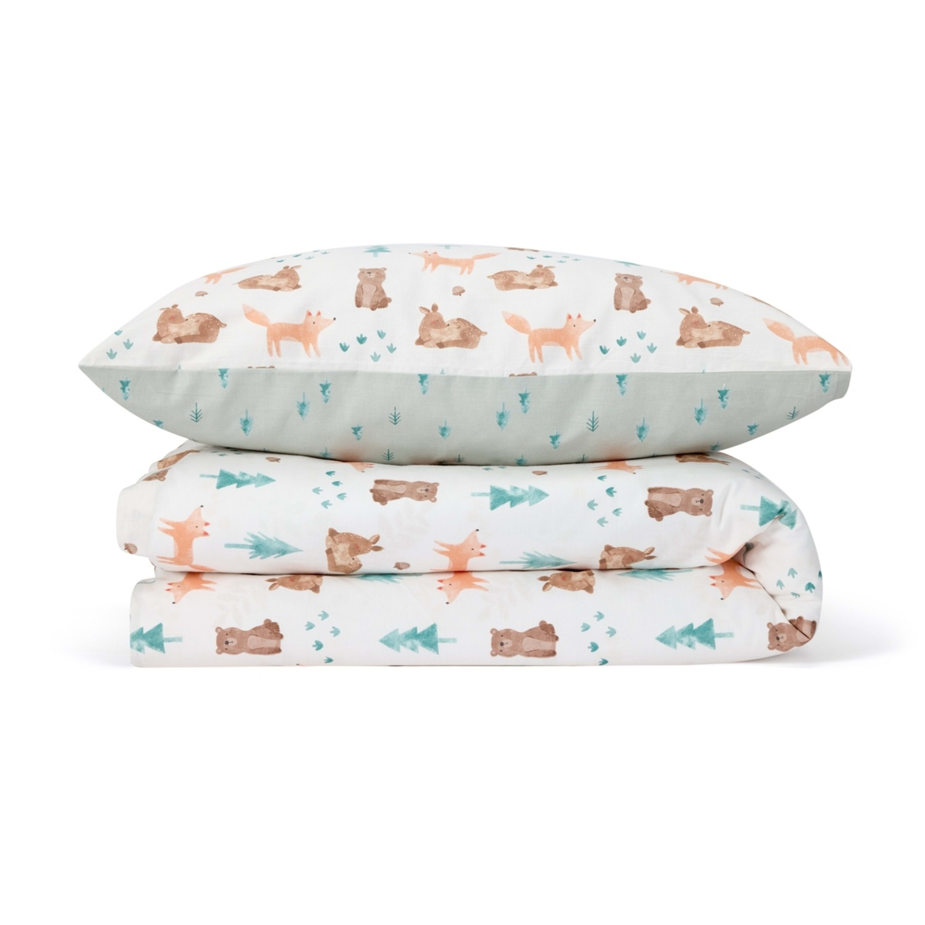 3 Cotton Reversible Cot Quilt Cover Set - Woodland, 3 of 7