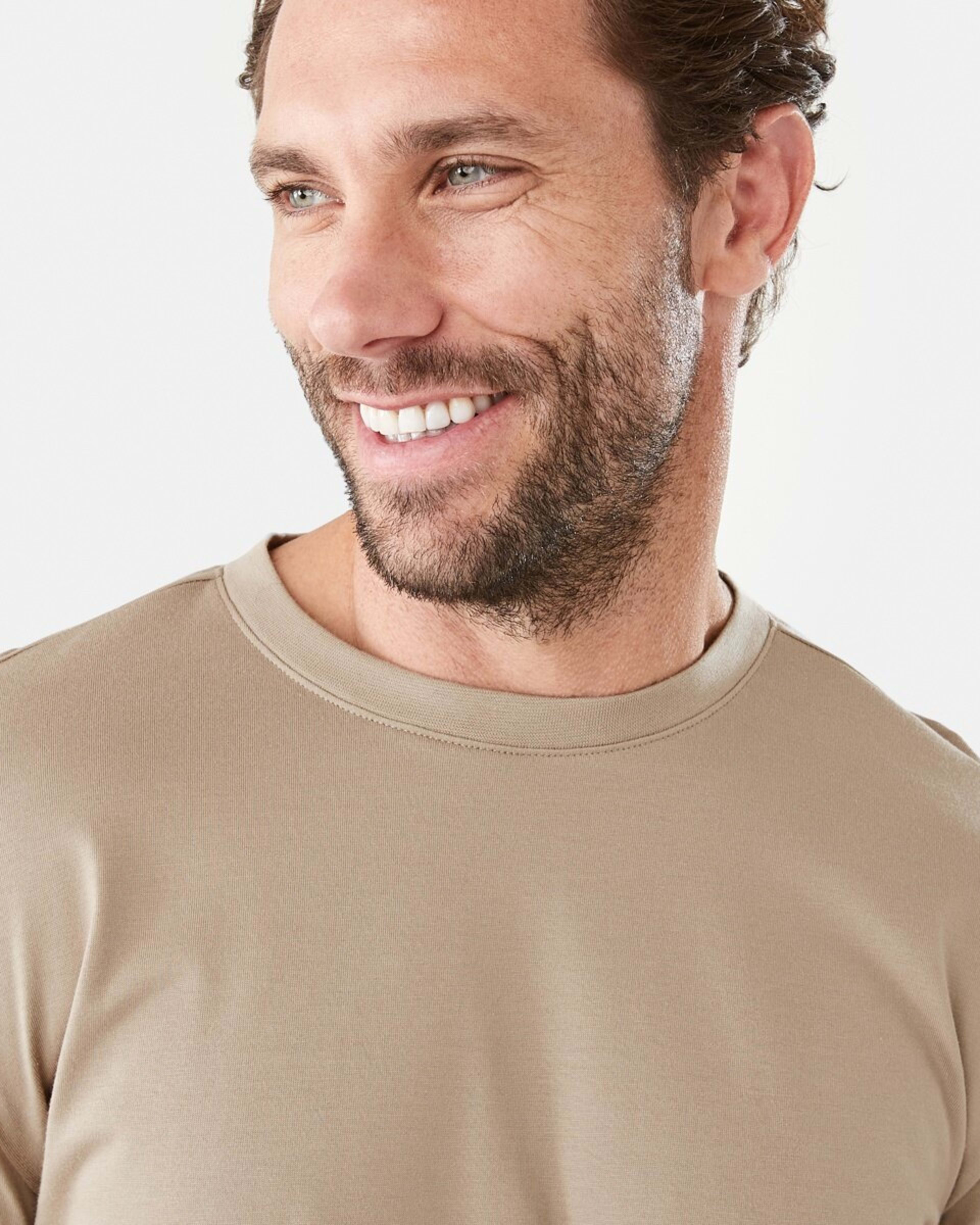 4 Australian Cotton Crew Neck T-shirt WARM SAND, 4 of 5