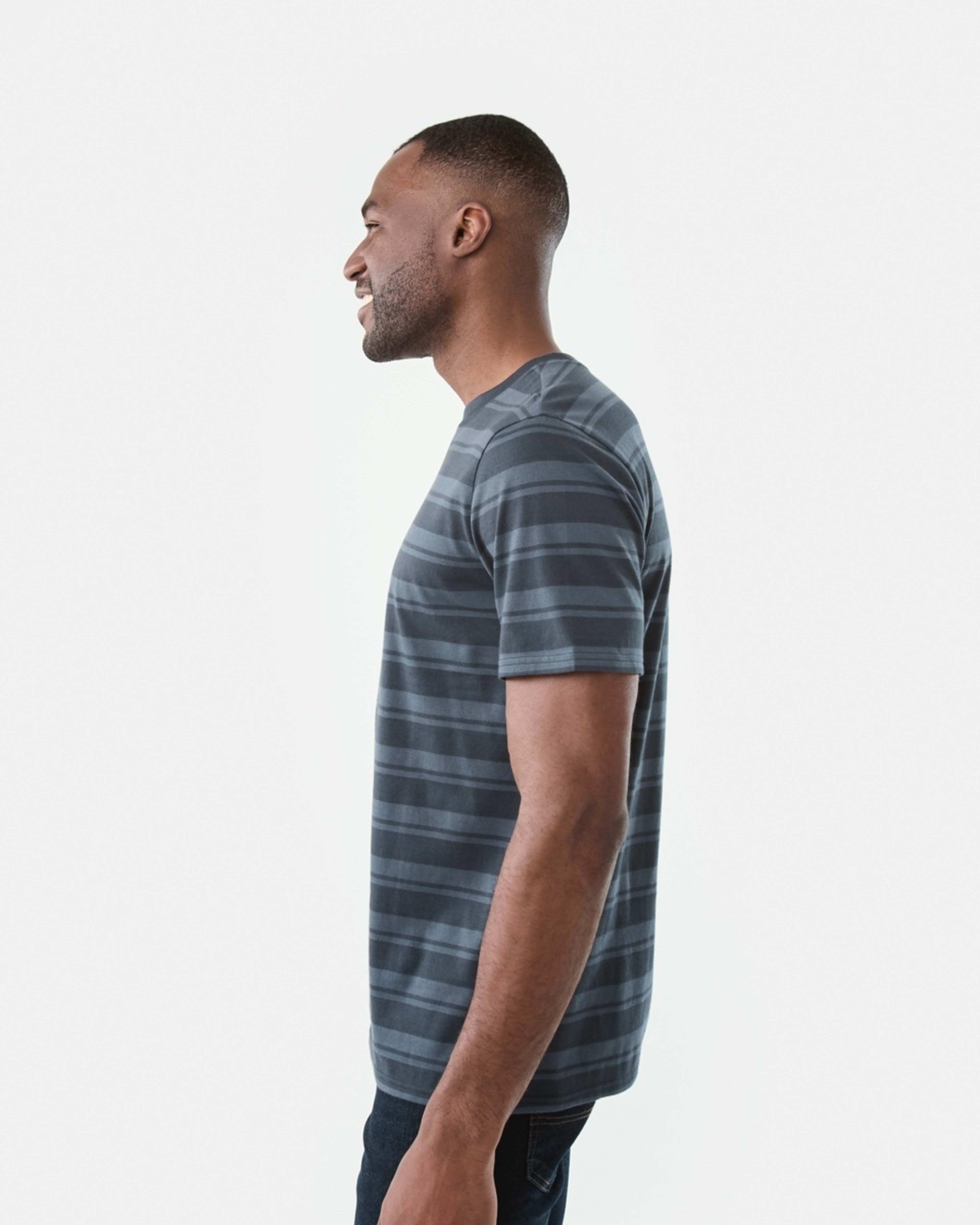 2 Australian Cotton Stripe T-shirt Mixed Stripe Blue Nights, 2 of 5