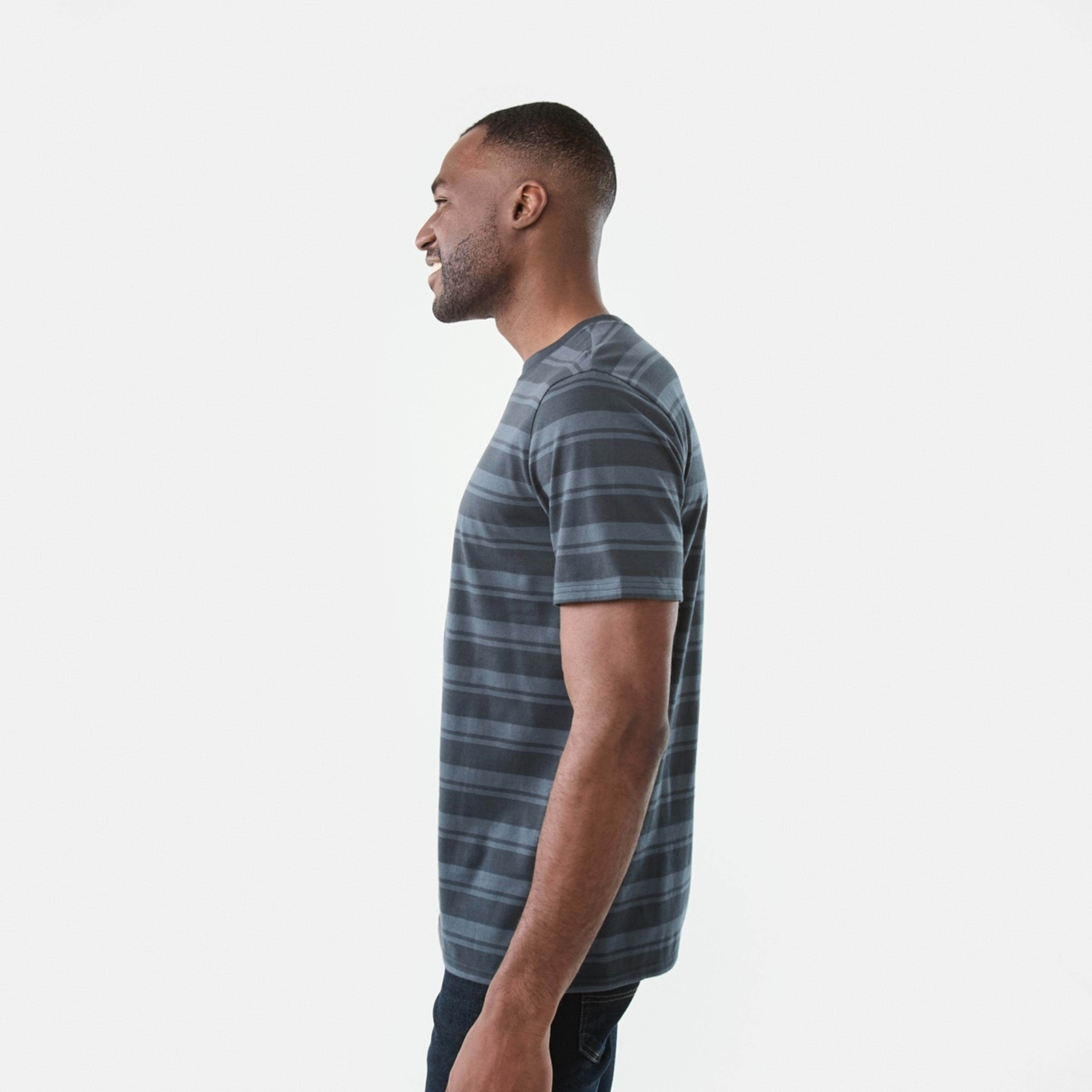 2 Australian Cotton Stripe T-shirt Mixed Stripe Blue Nights, 2 of 5