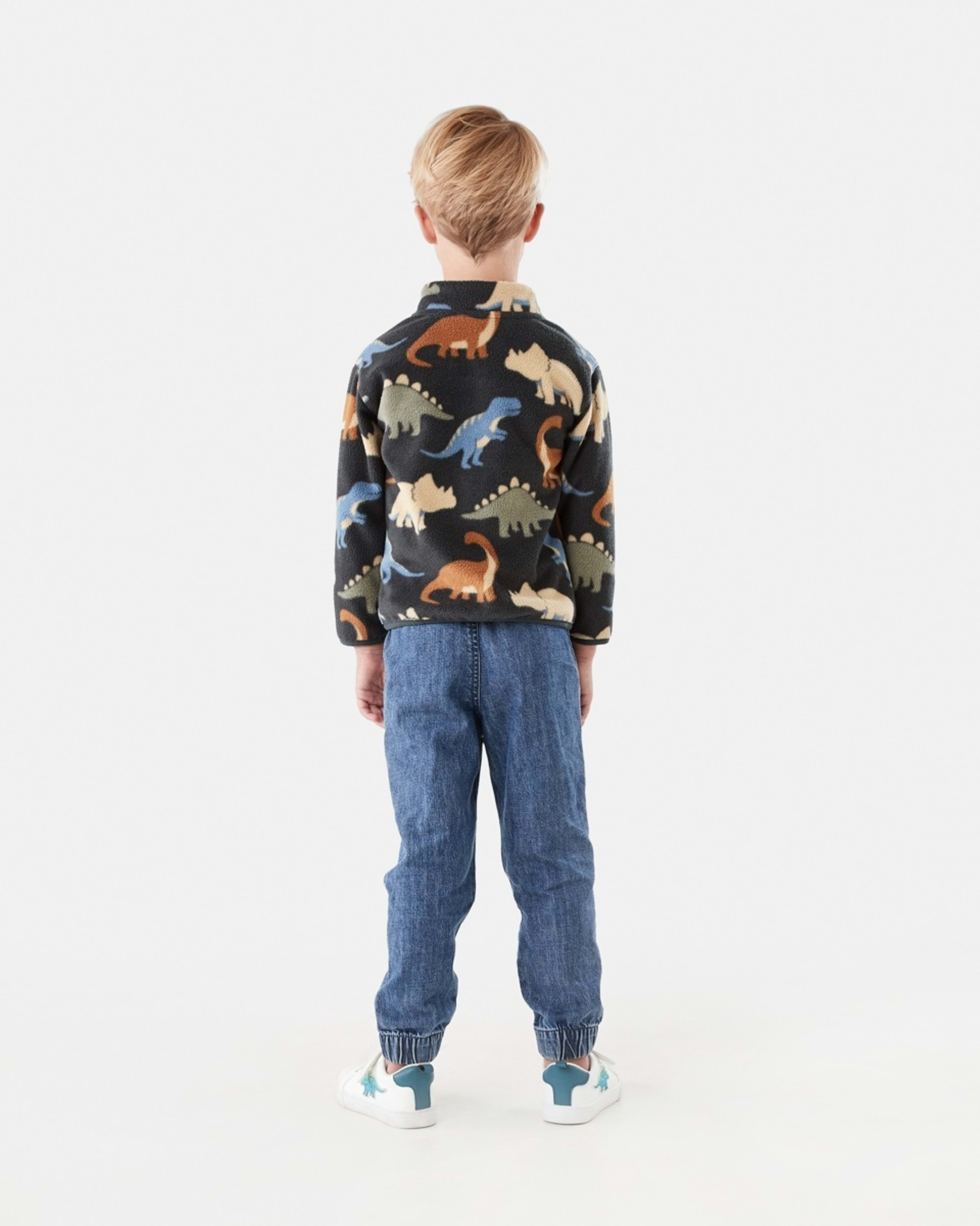7 Fleece Zip Through Sweatshirt Gry Dino, 7 of 9
