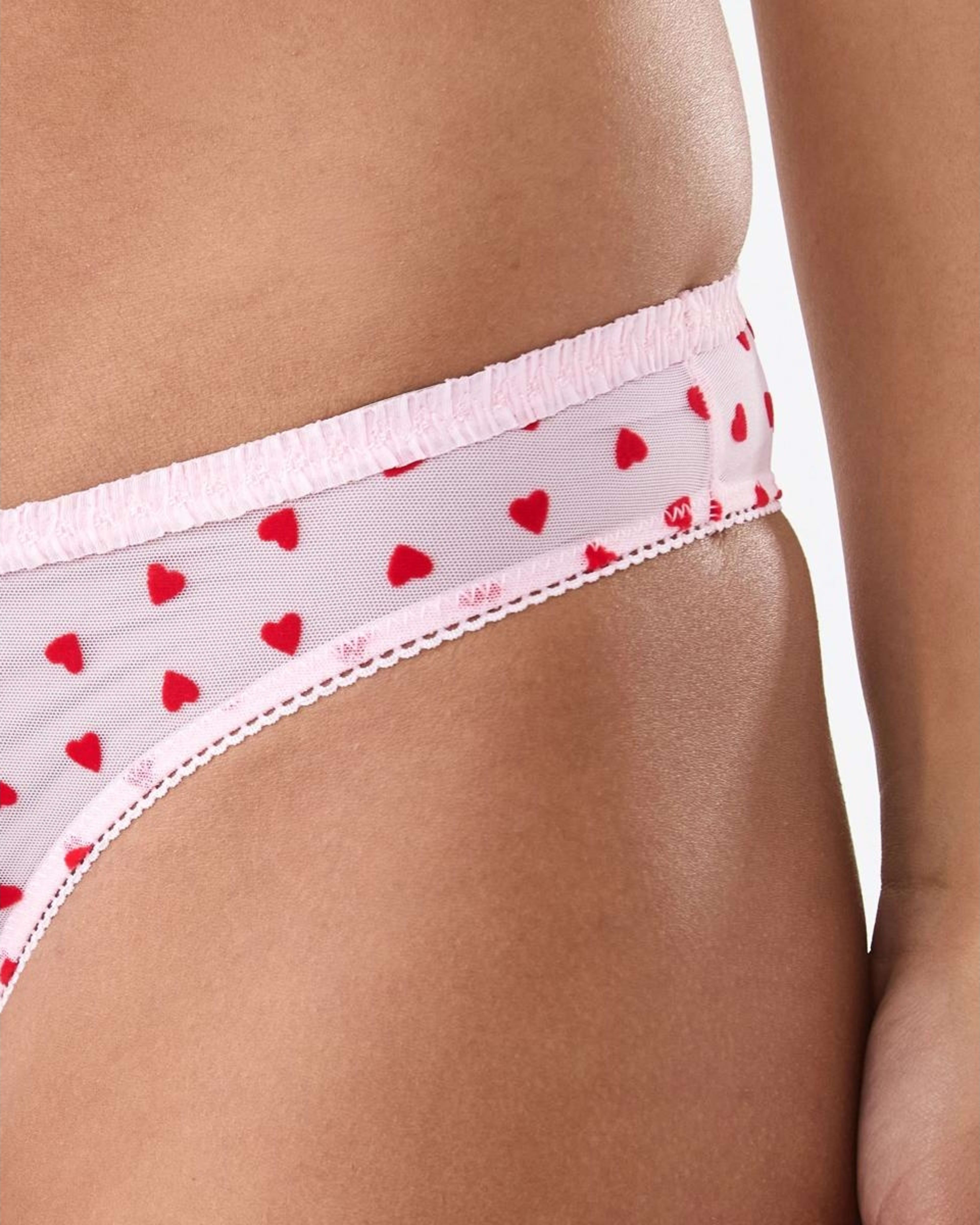 3 Co-ordinated Mesh Cheeky Bikini Briefs Hearts, 3 of 4