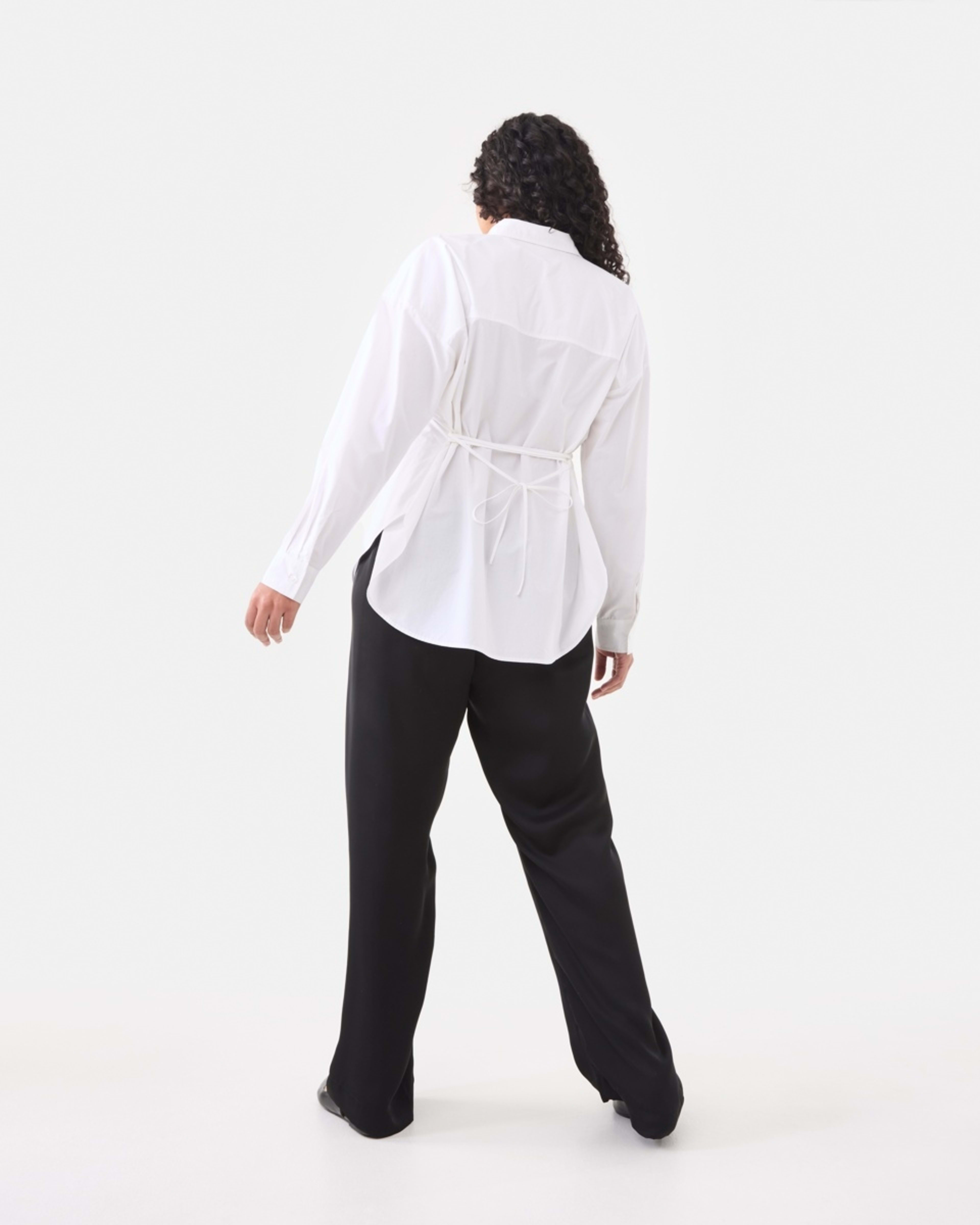 4 Tie Waist Satin Pants Black, 4 of 5
