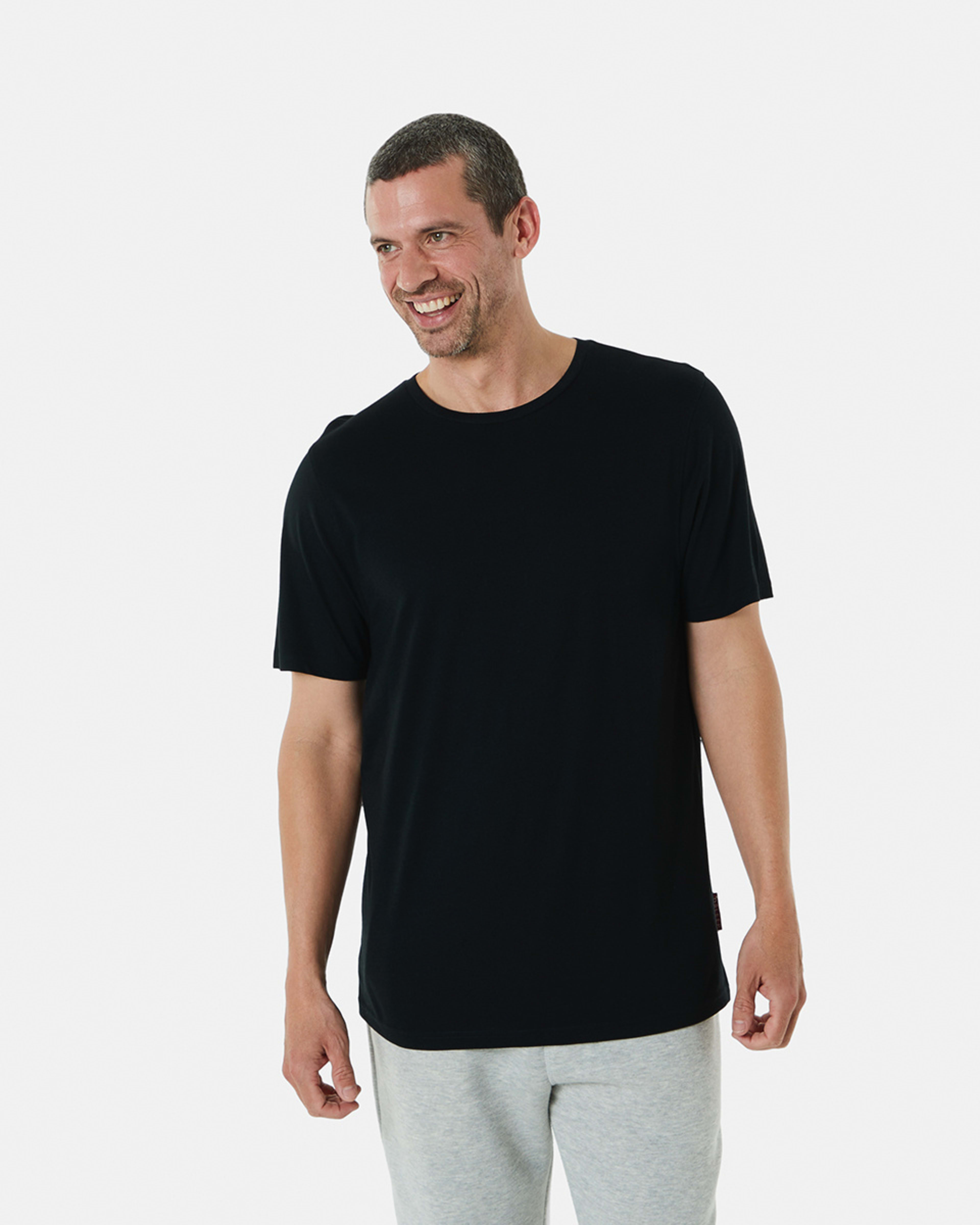 1 Short Sleeve Modal Blend Sleep Top Black
