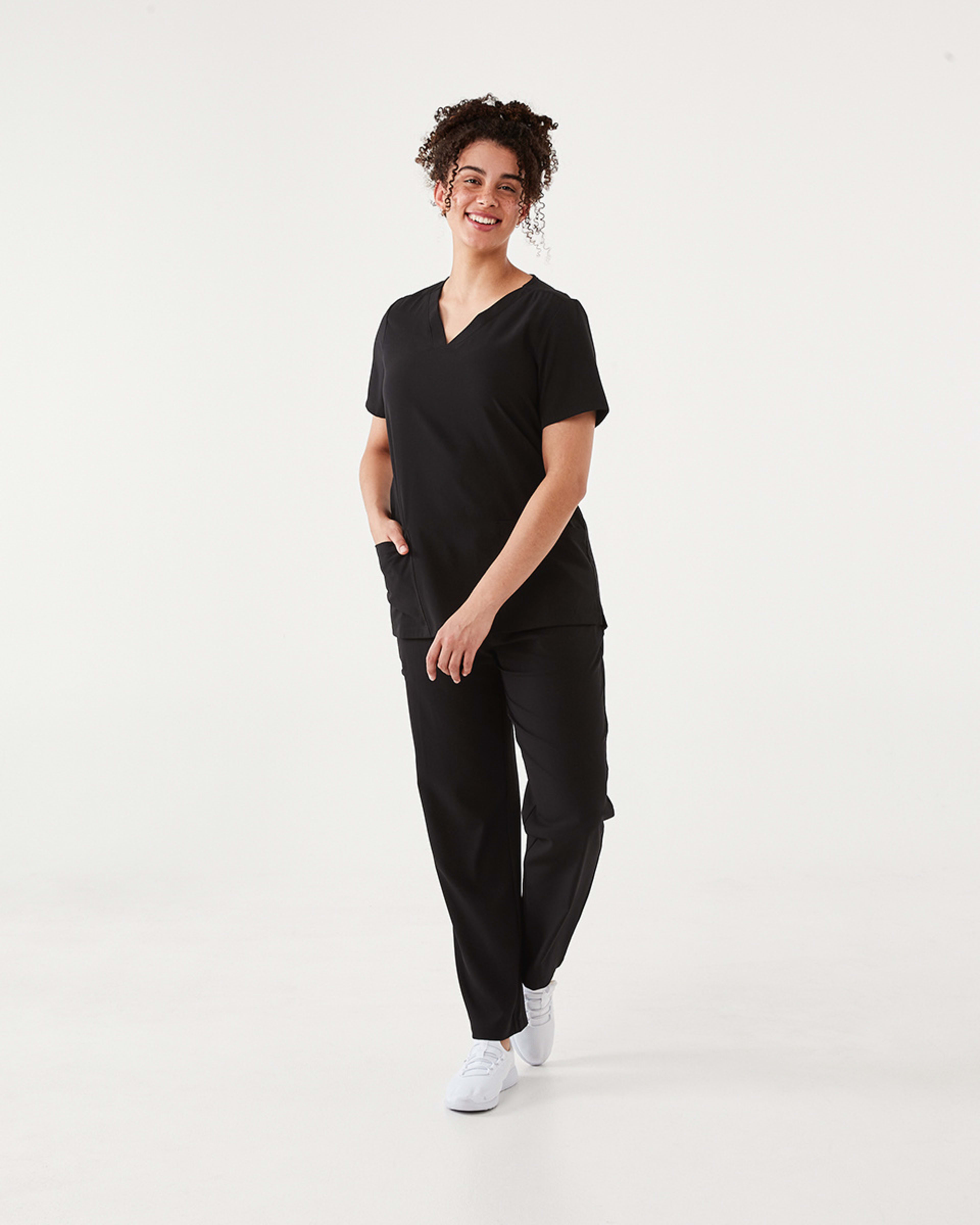 7 Work Short Sleeve Scrub Top Black, 7 of 7